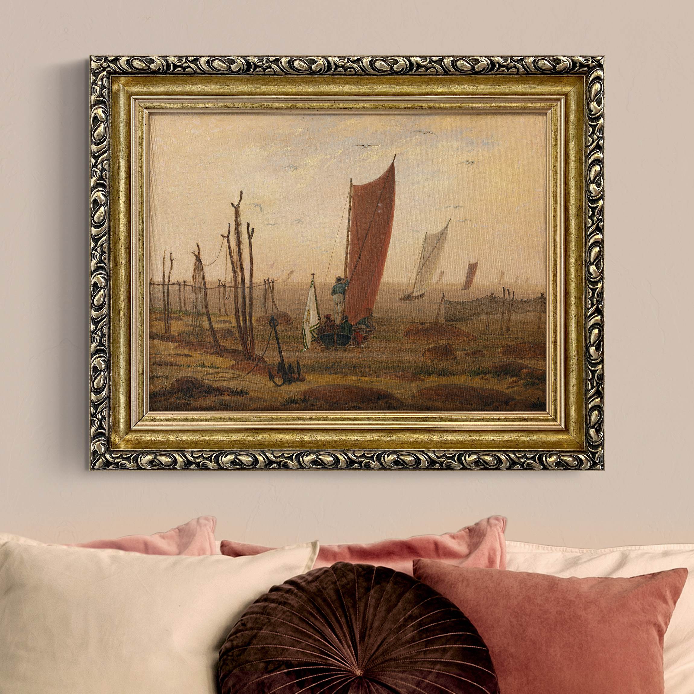Leinwandbild in Barockrahmen Caspar David Friedrich - Der Morgen