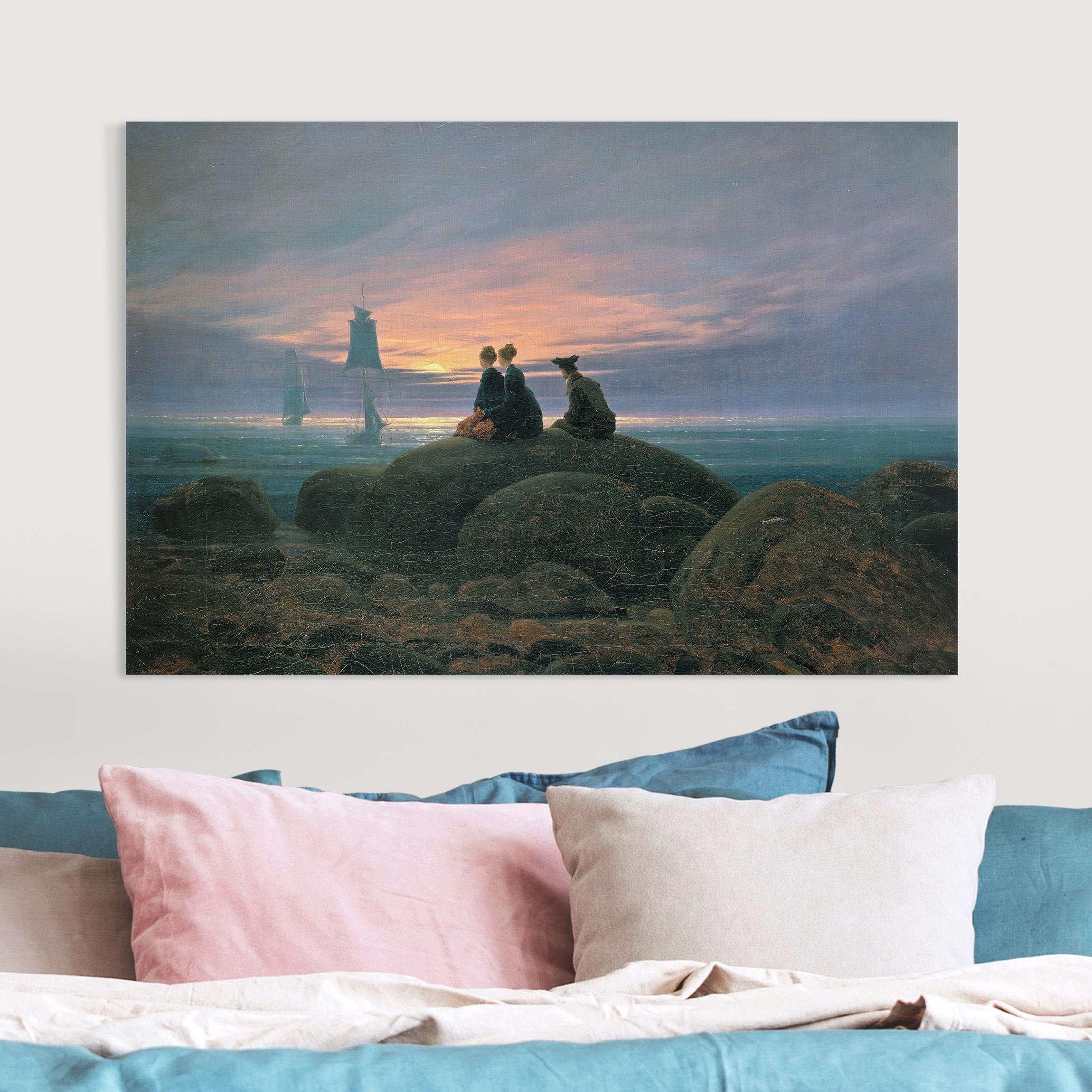 Leinwandbild Caspar David Friedrich - Mondaufgang am Meer