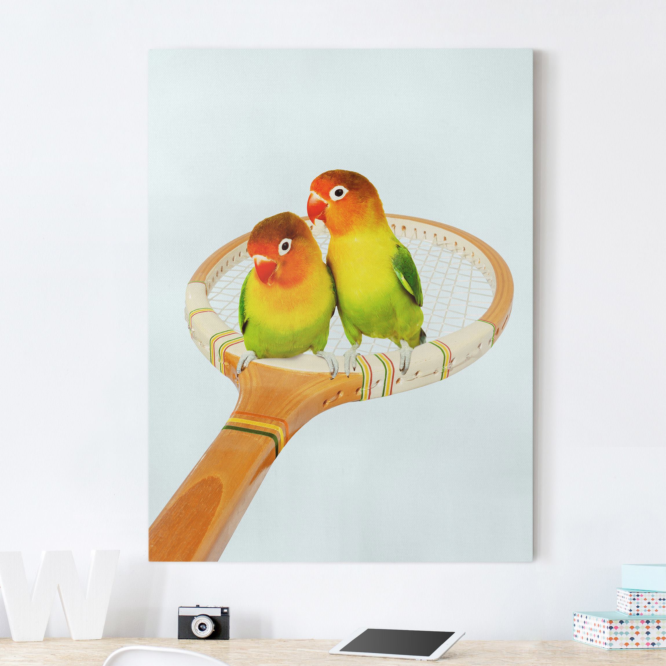 Leinwandbild Tennis mit Vögeln