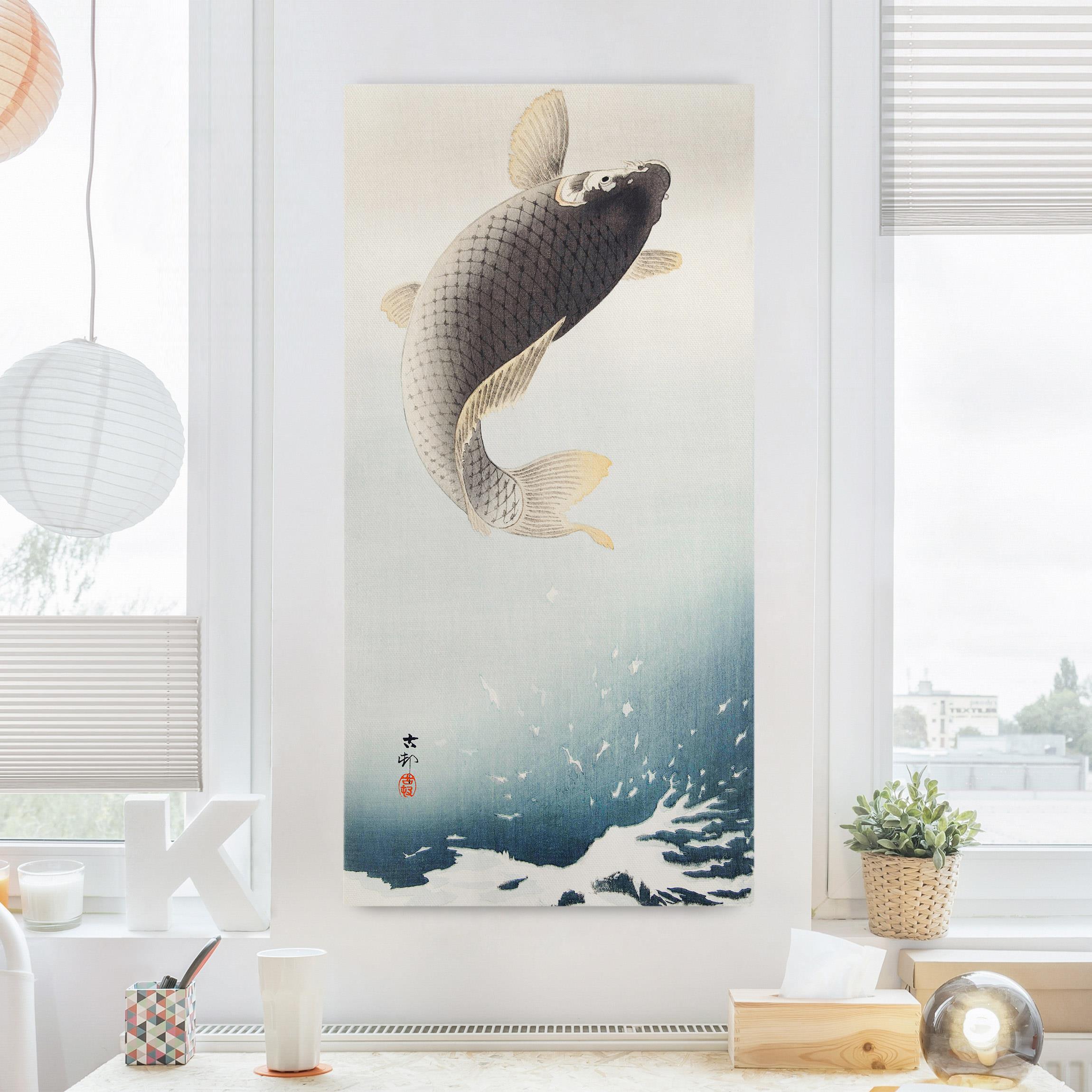 Leinwandbild Vintage Illustration Asiatische Fische II