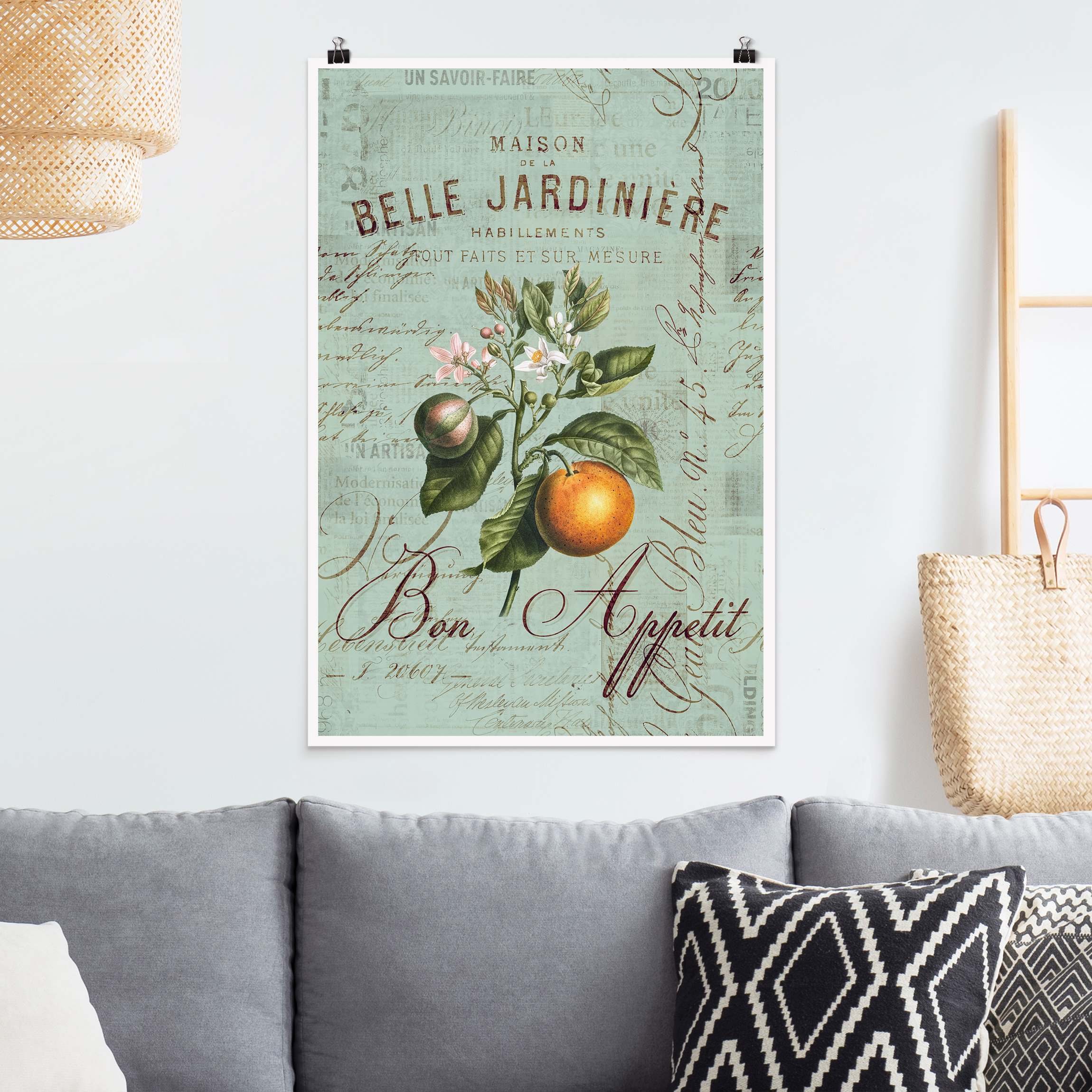 Poster Shabby Chic Collage - Orange