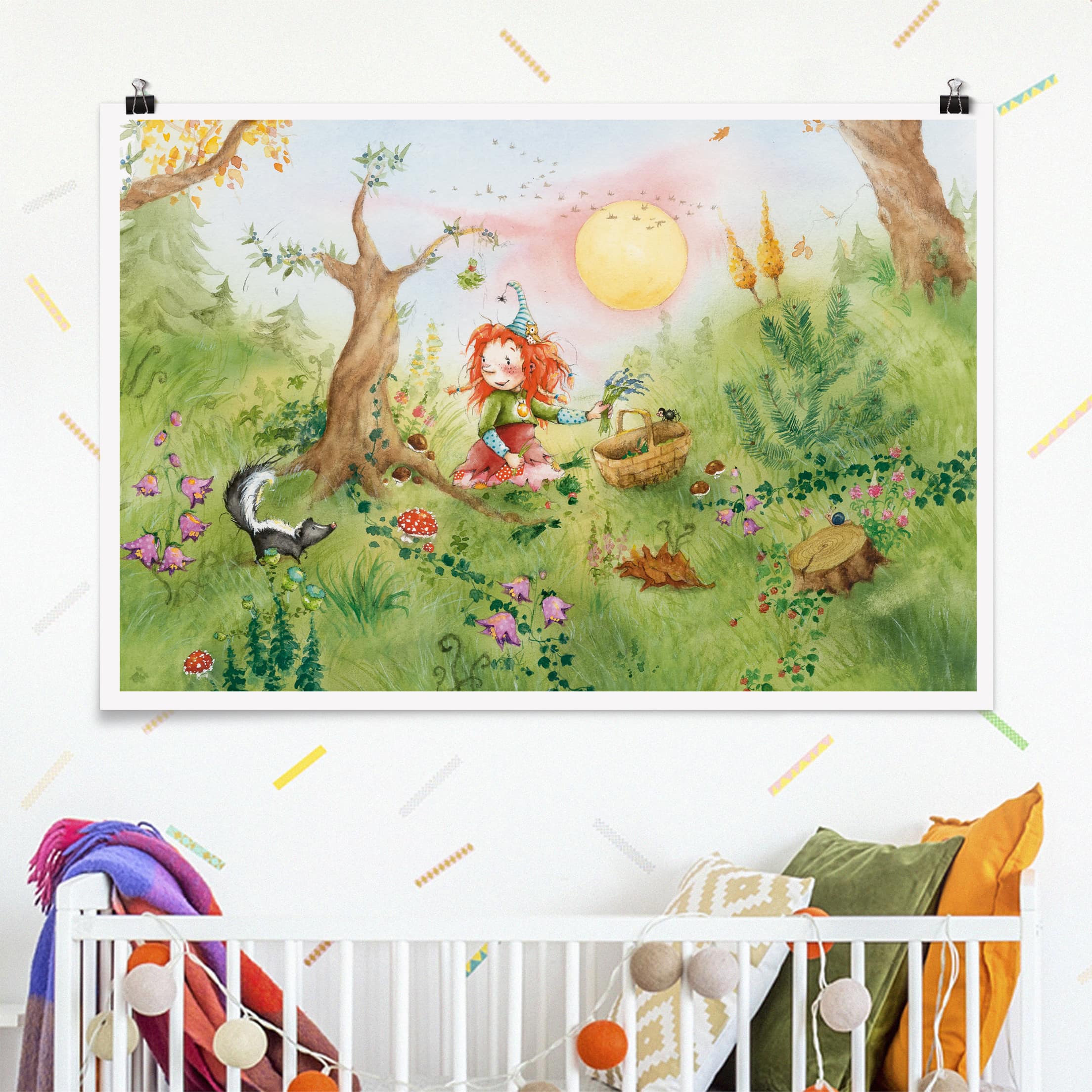 Poster Frida sammelt Kräuter