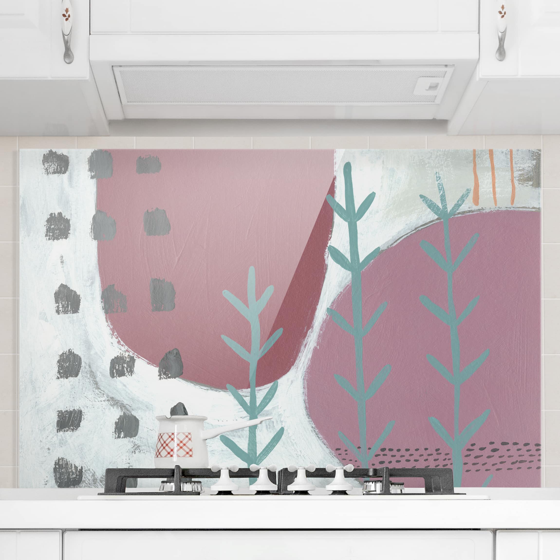 Glas Spritzschutz - Querformat 3:2 Karneval der Formen in Beere III