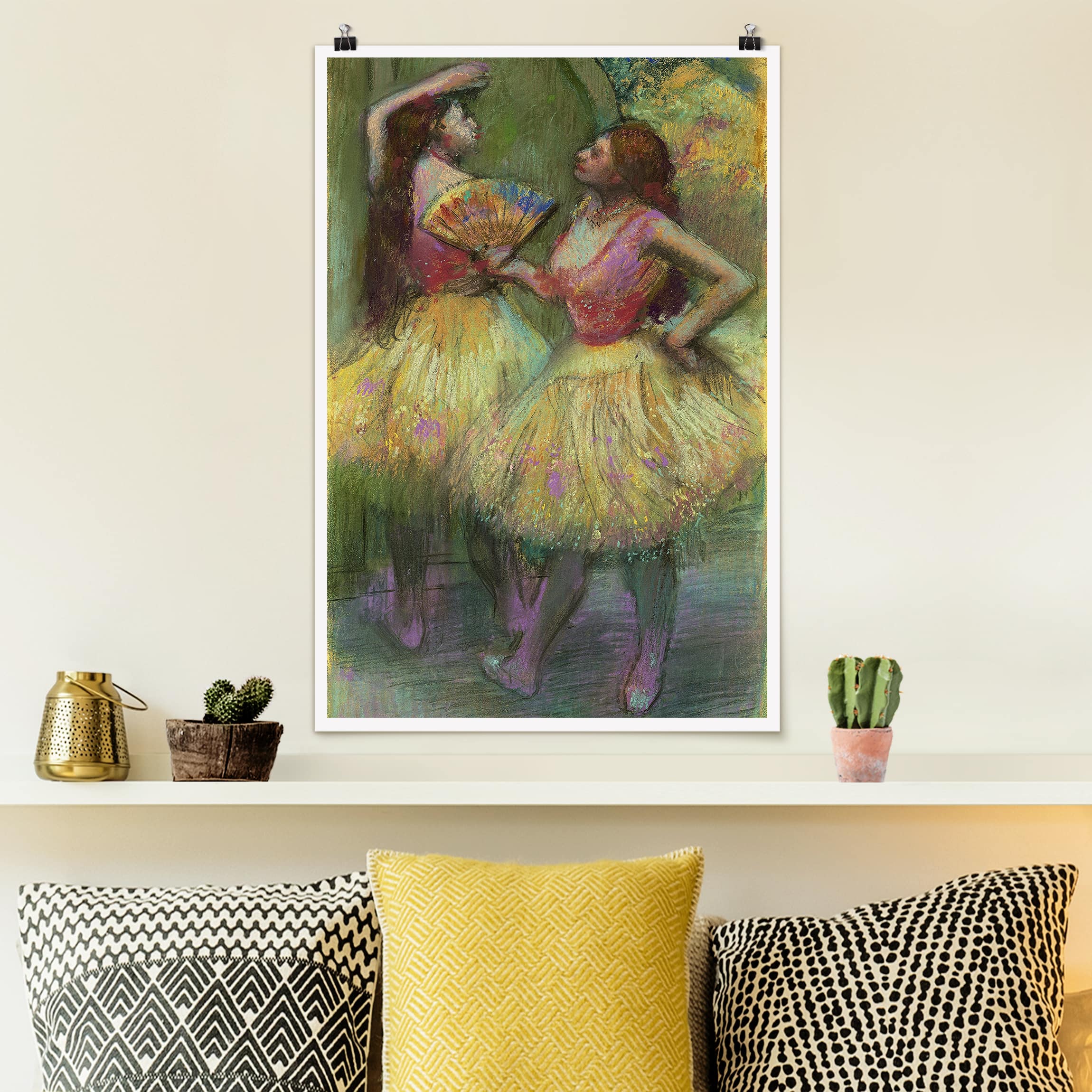 Poster - Hochformat Edgar Degas - Zwei Tänzerinnen