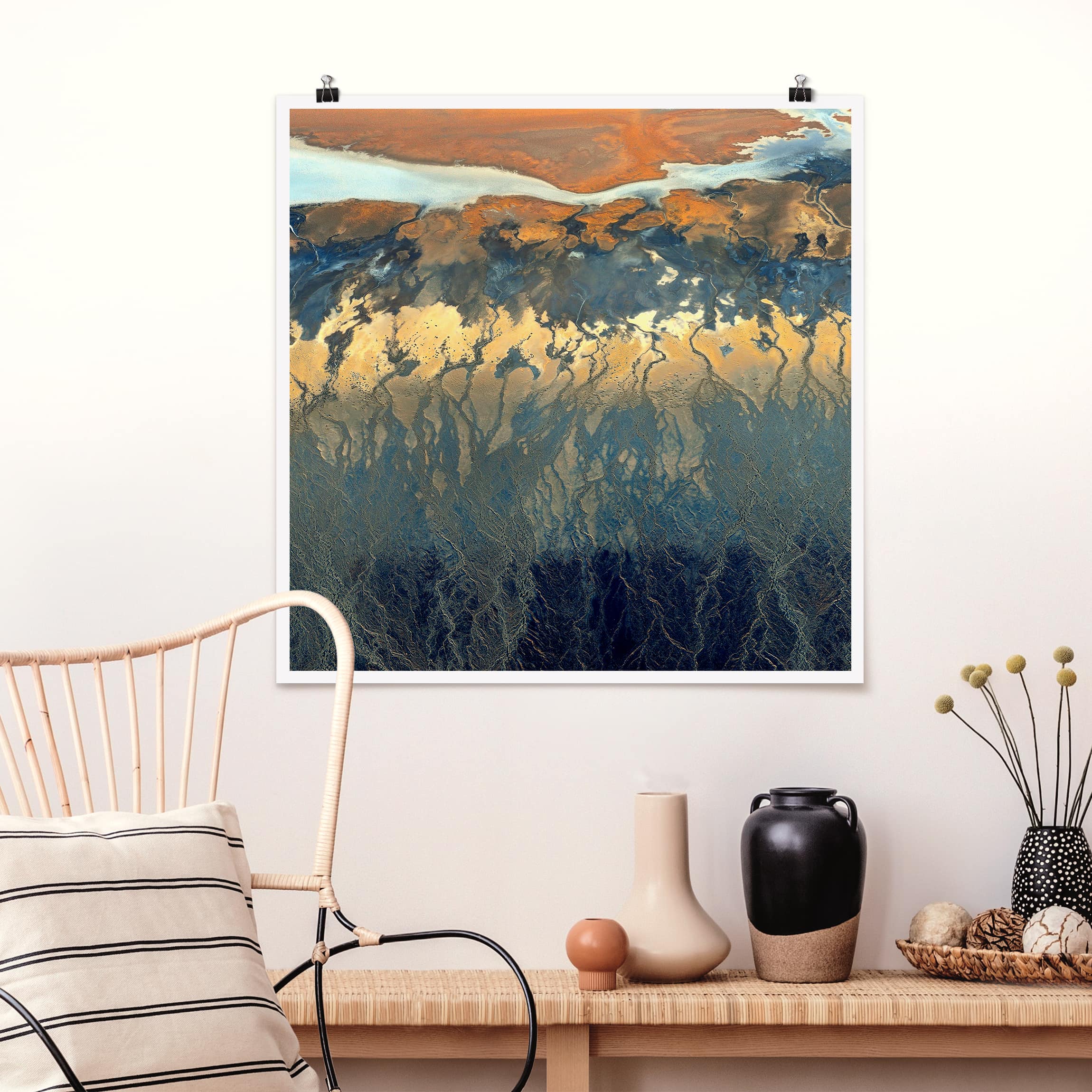 Poster - Quadrat Kalifornien aus der Luft