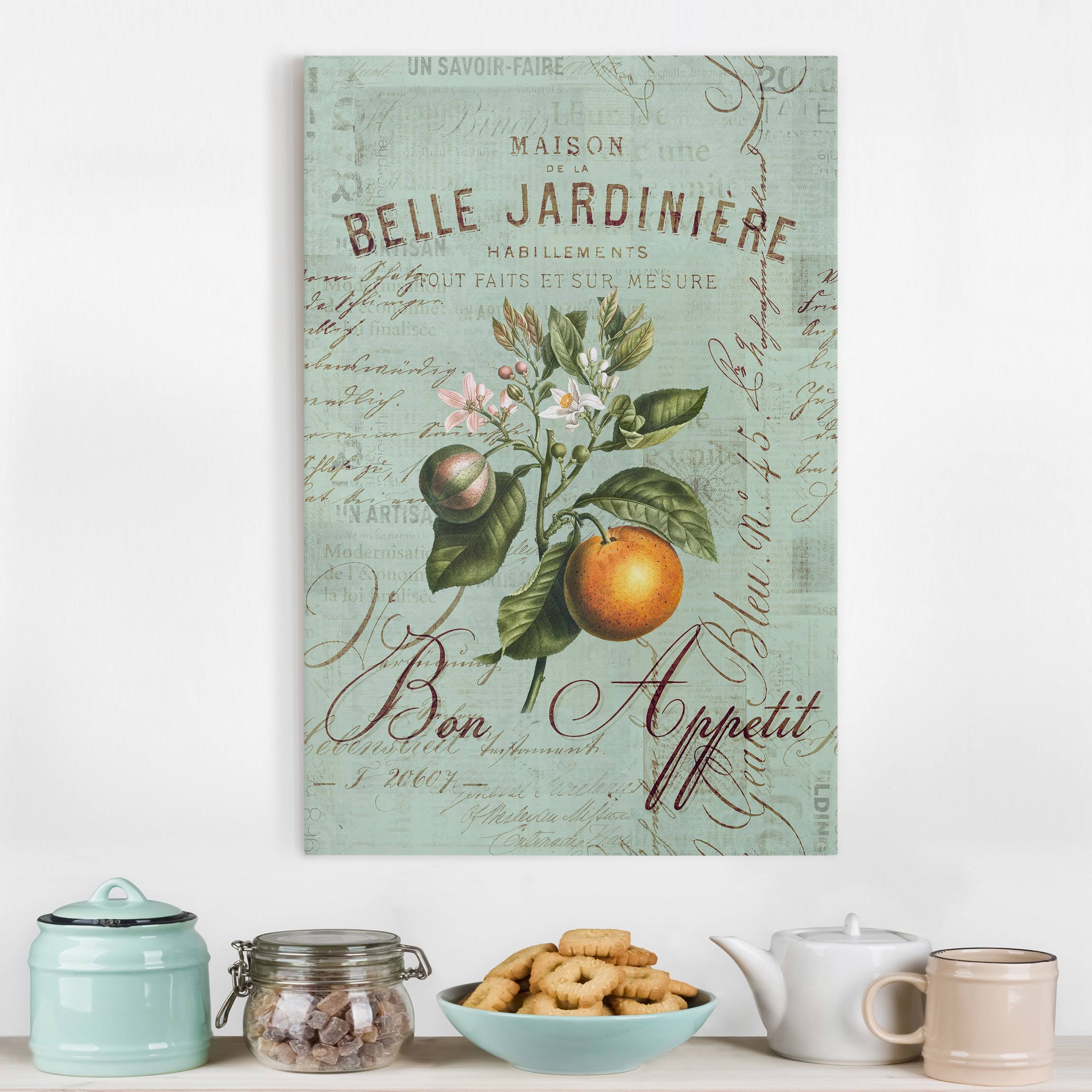 Leinwandbild Shabby Chic Collage - Orange