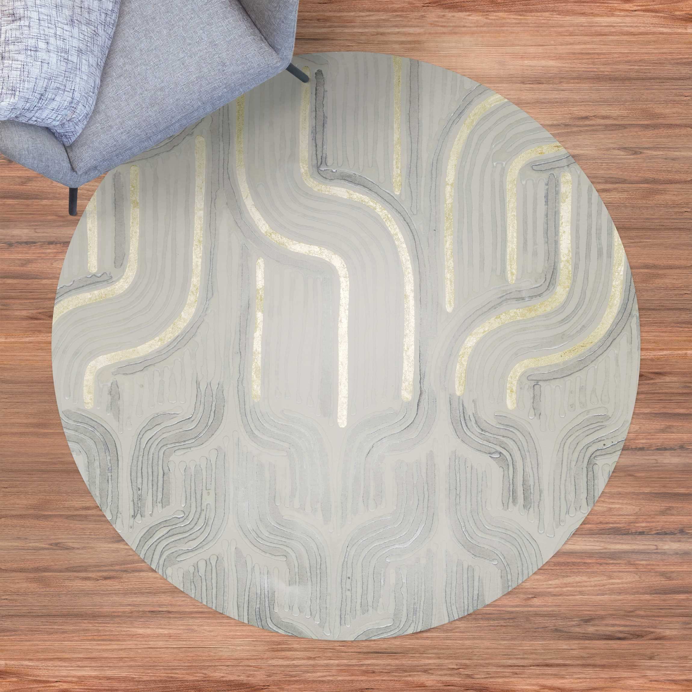 Runder Vinyl-Teppich Chenille II