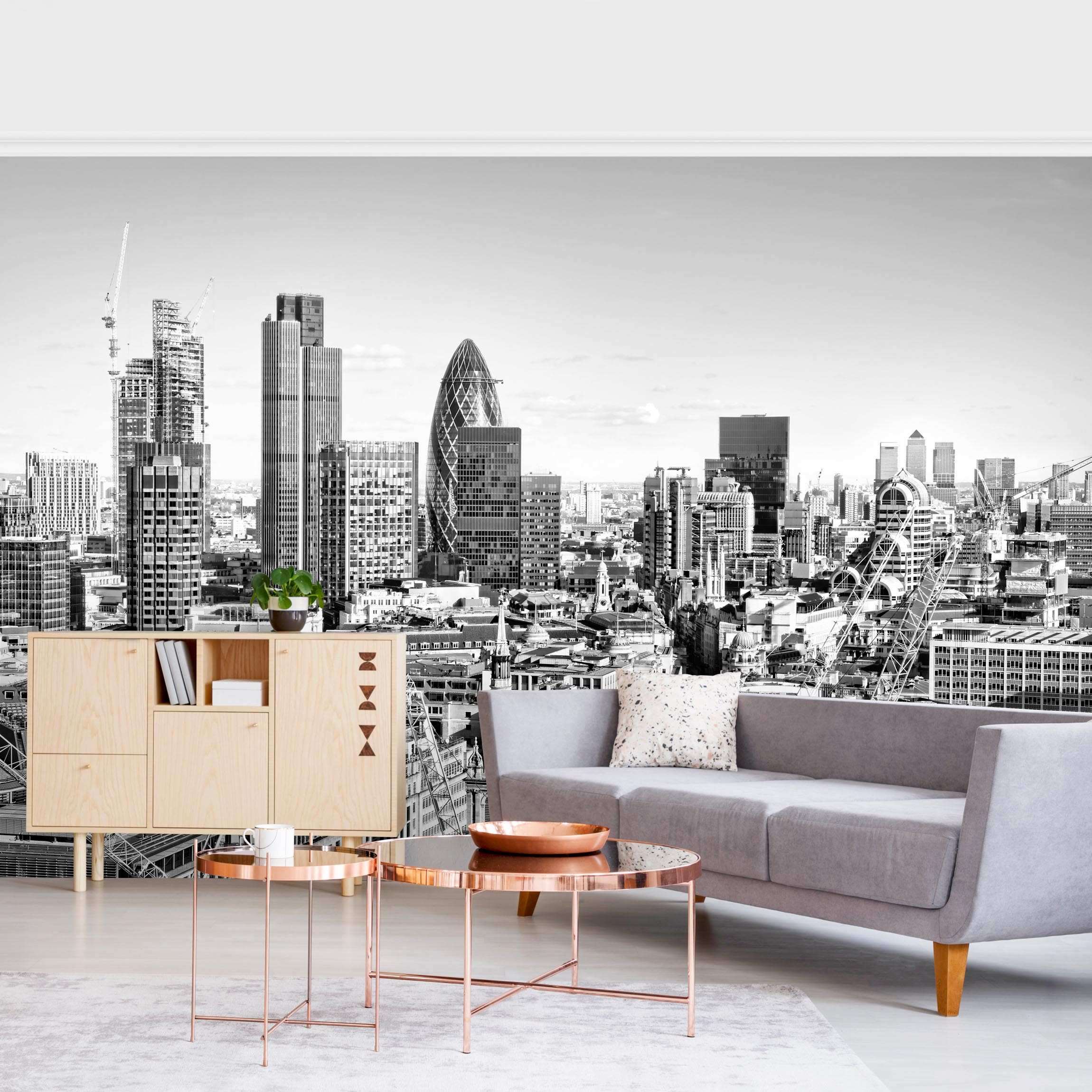 Fototapete City of London Schwarz-Weiß