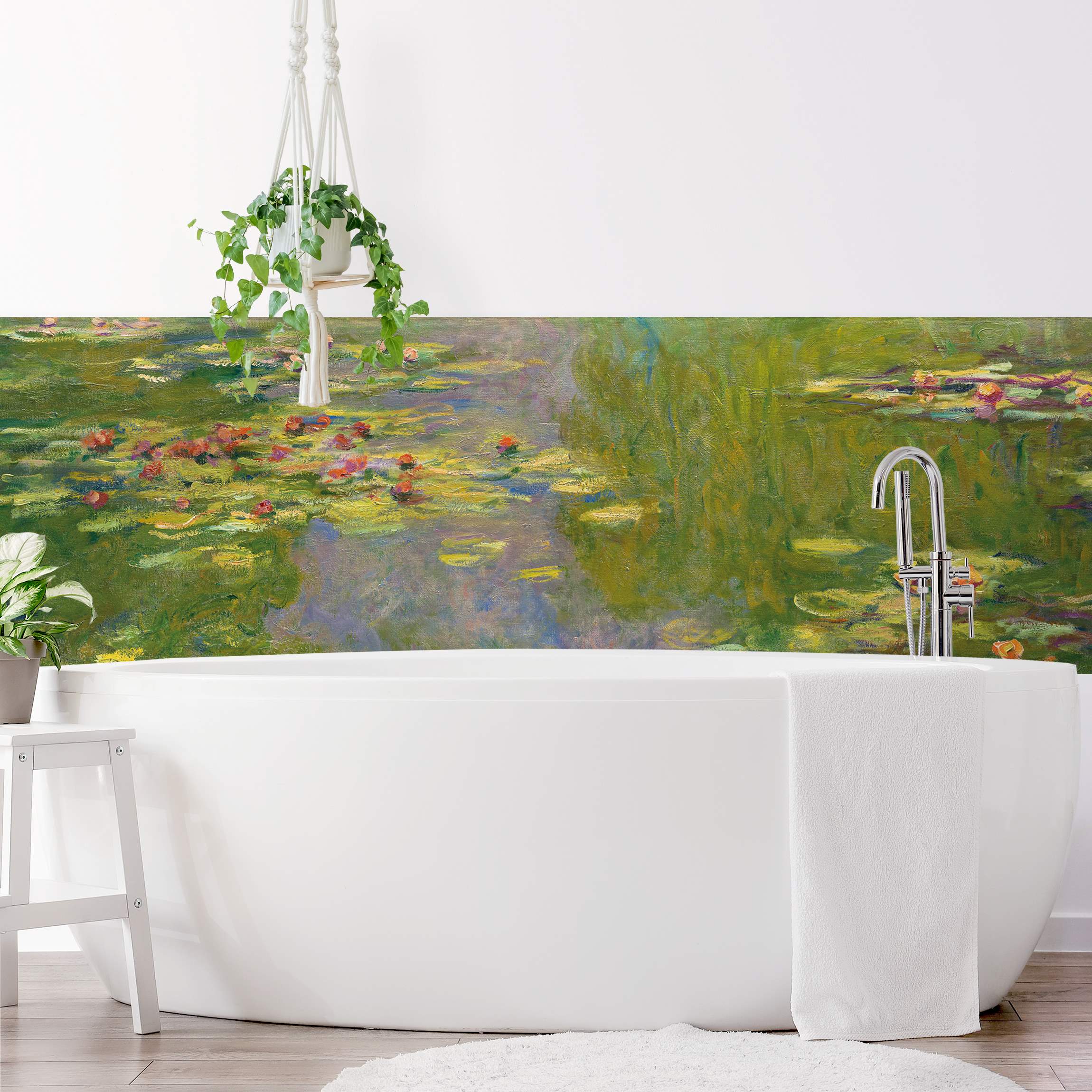 Wandverkleidung Bad Claude Monet - Grüne Seerosen