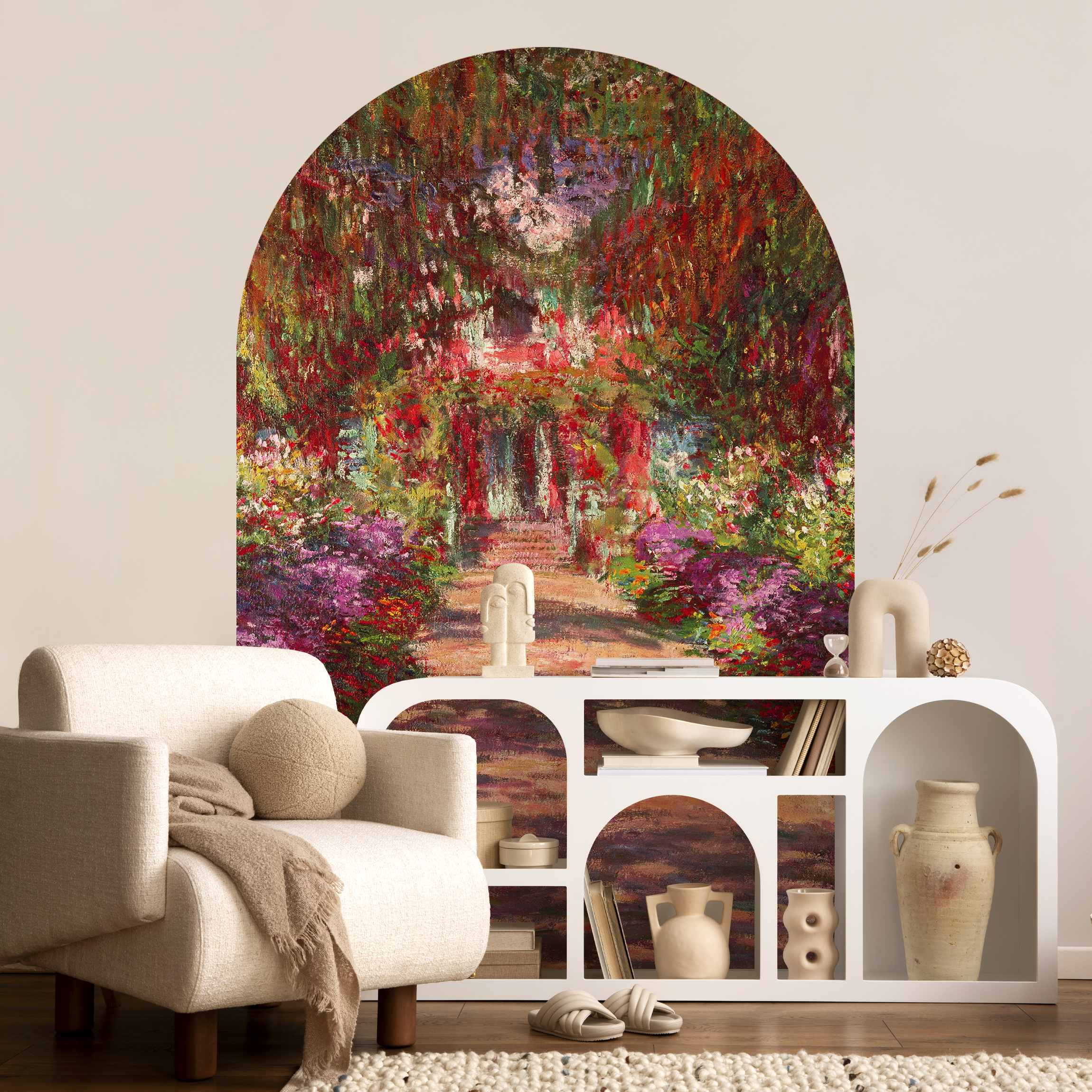 Rundbogen Tapete Claude Monet - Weg in Monets Garten in Giverny