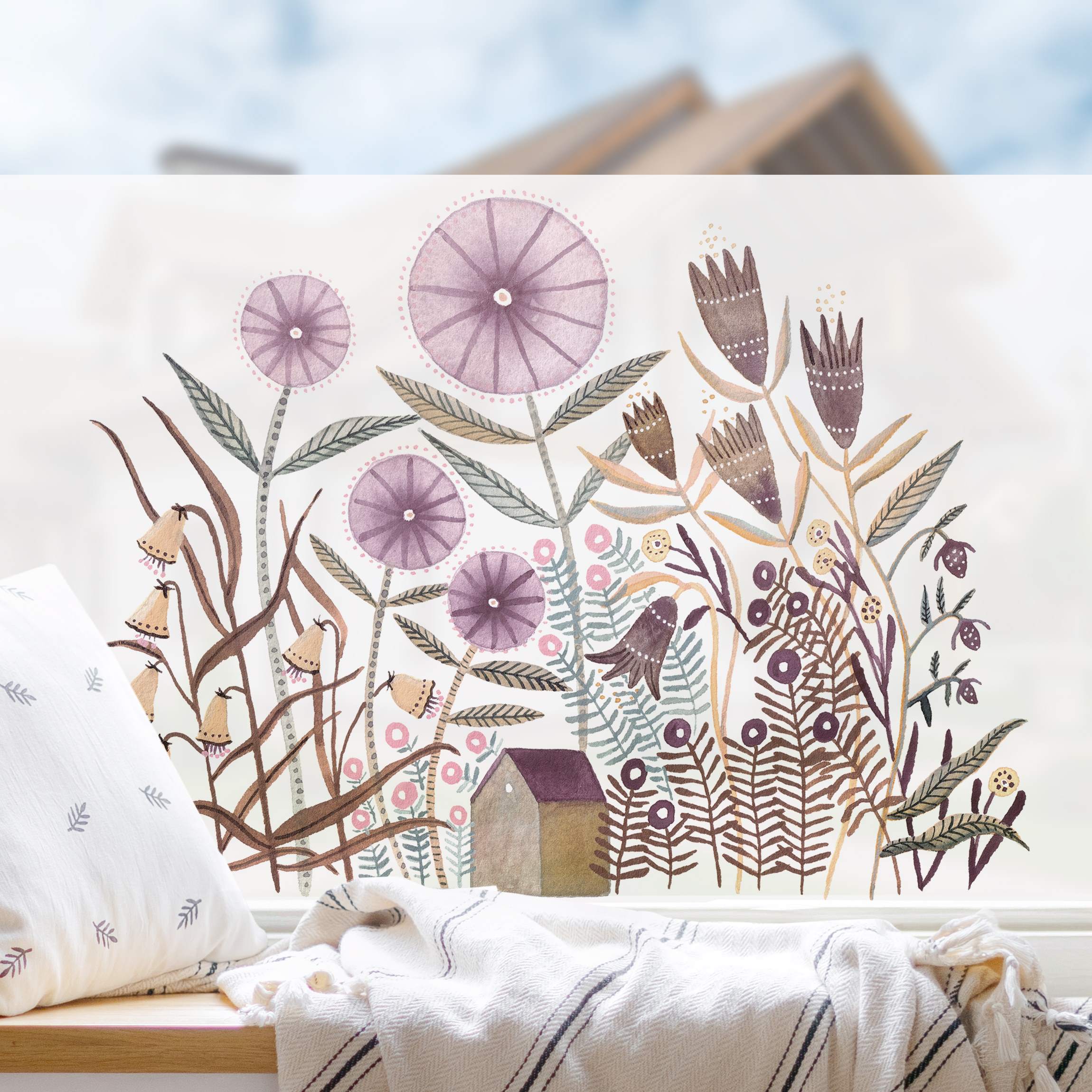 Fensterfolie Claudia Voglhuber - Blumenmeer Violett