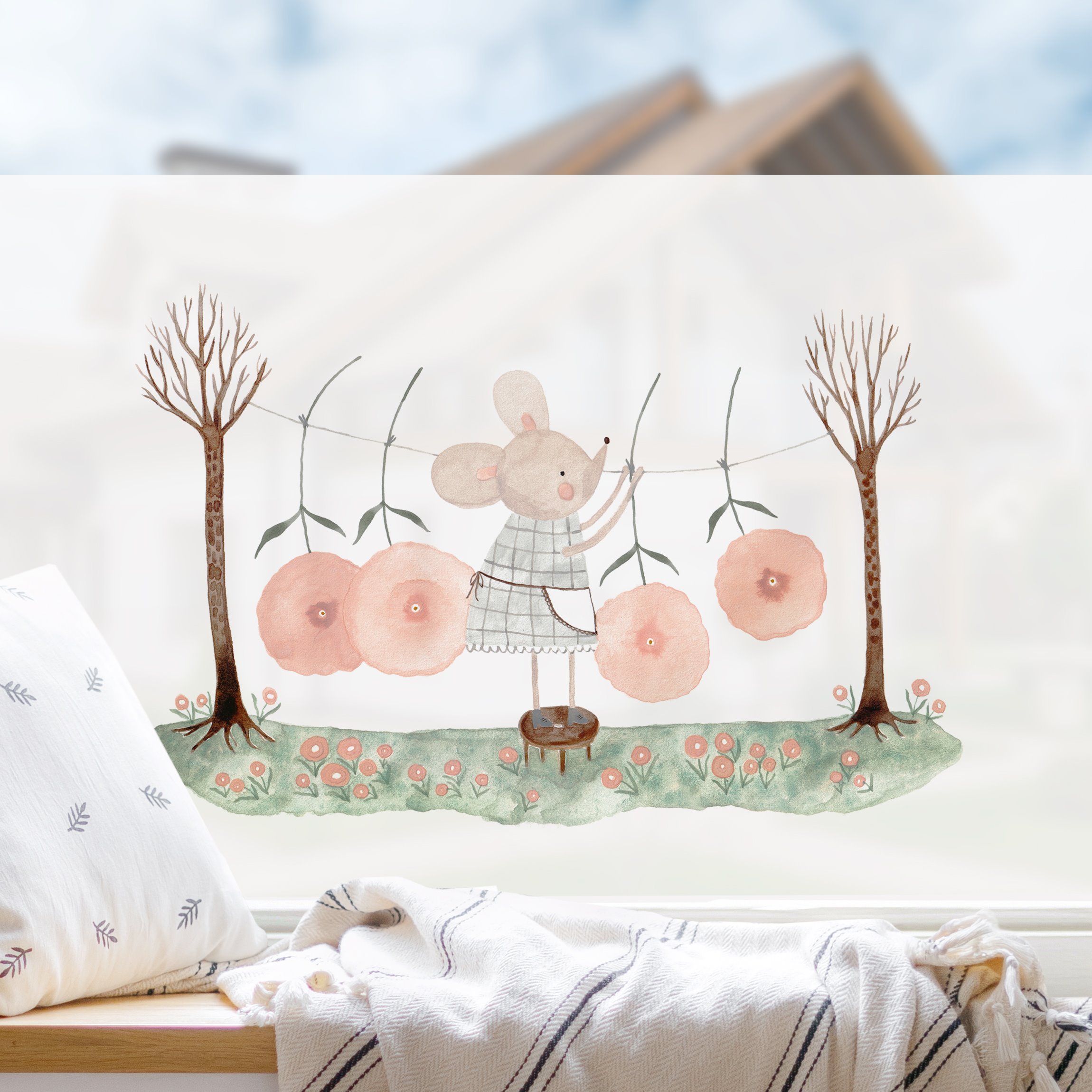 Fensterfolie Claudia Voglhuber - Maus Waschtag