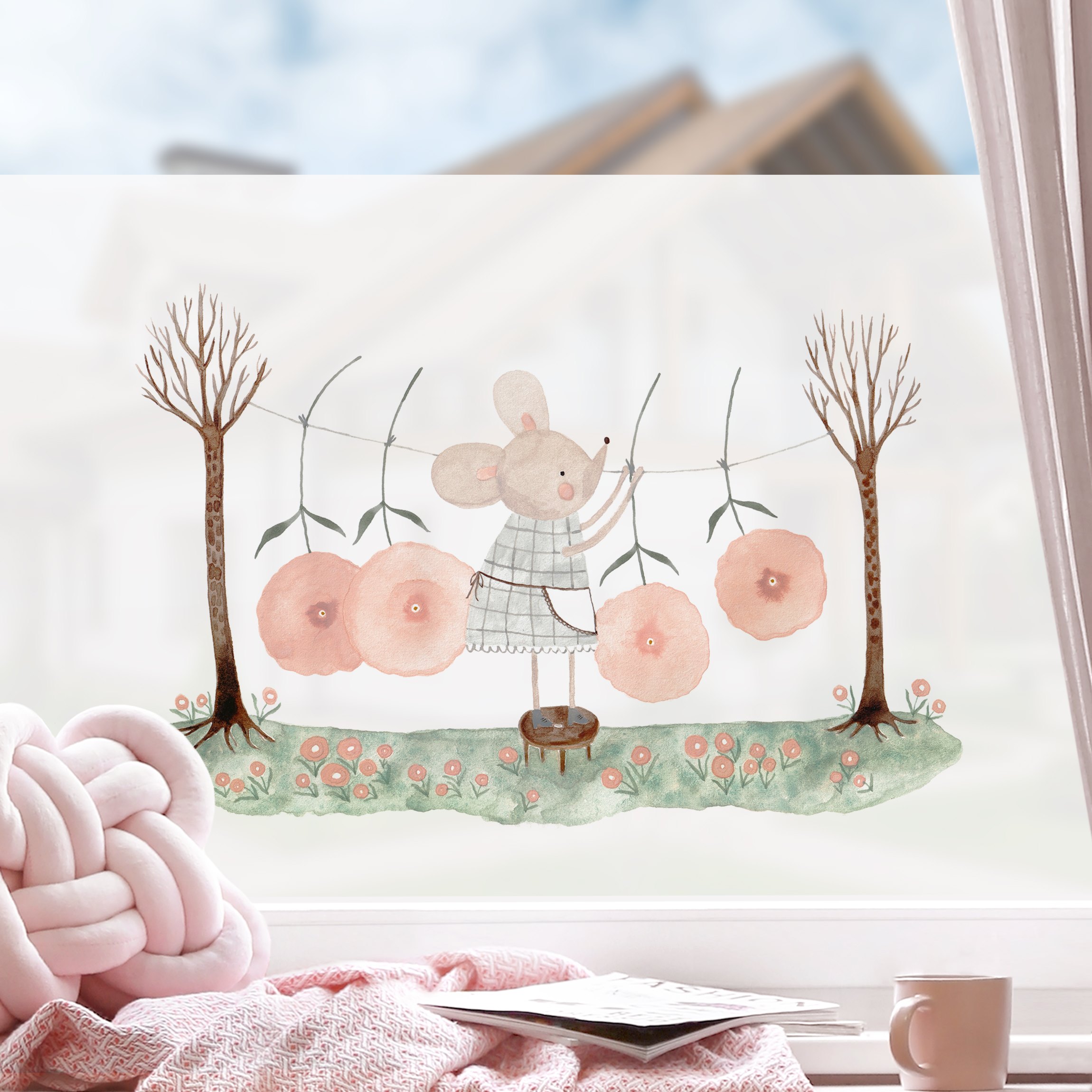 Fensterfolie Claudia Voglhuber - Maus Waschtag