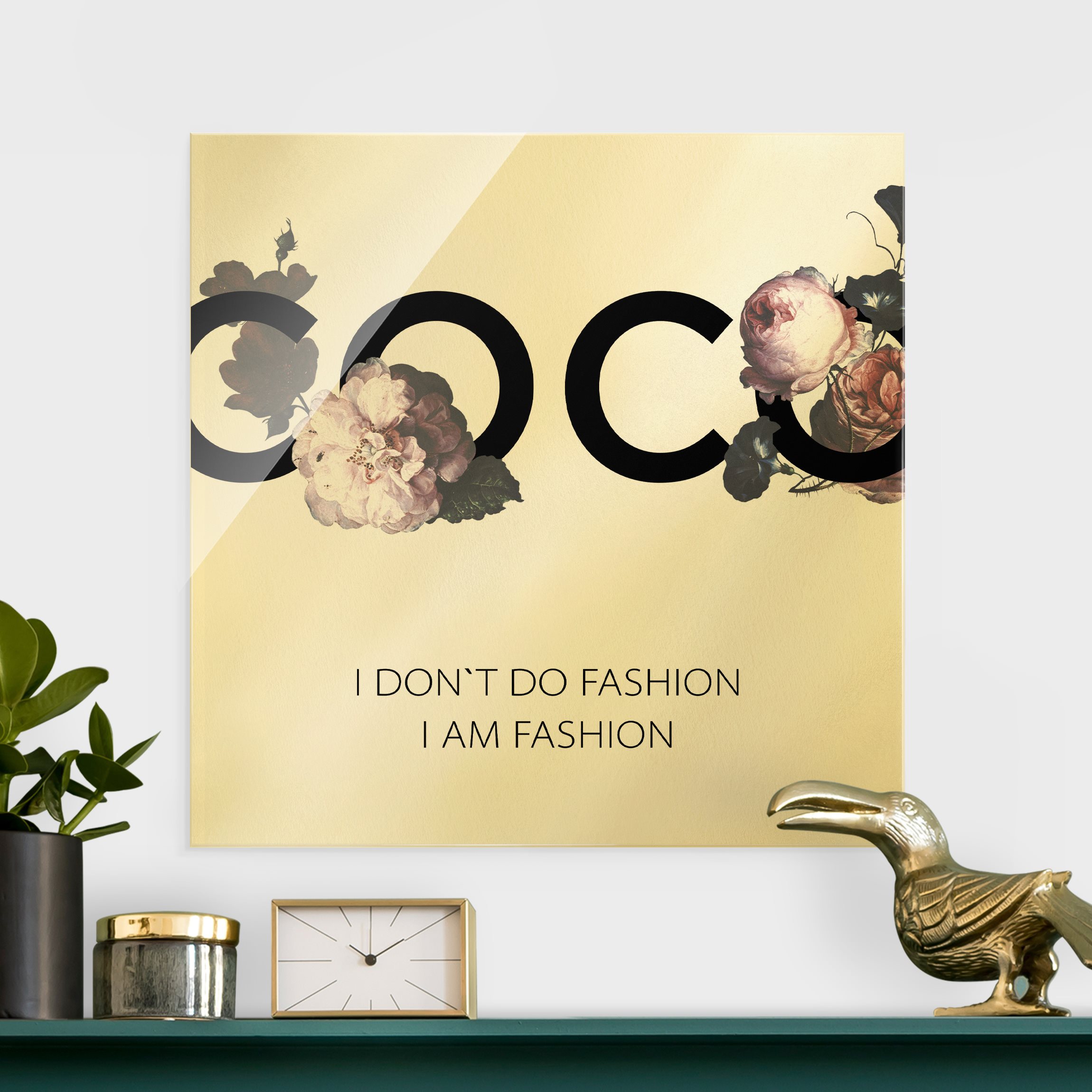 Glasbild COCO - I don´t do fashion Rosen