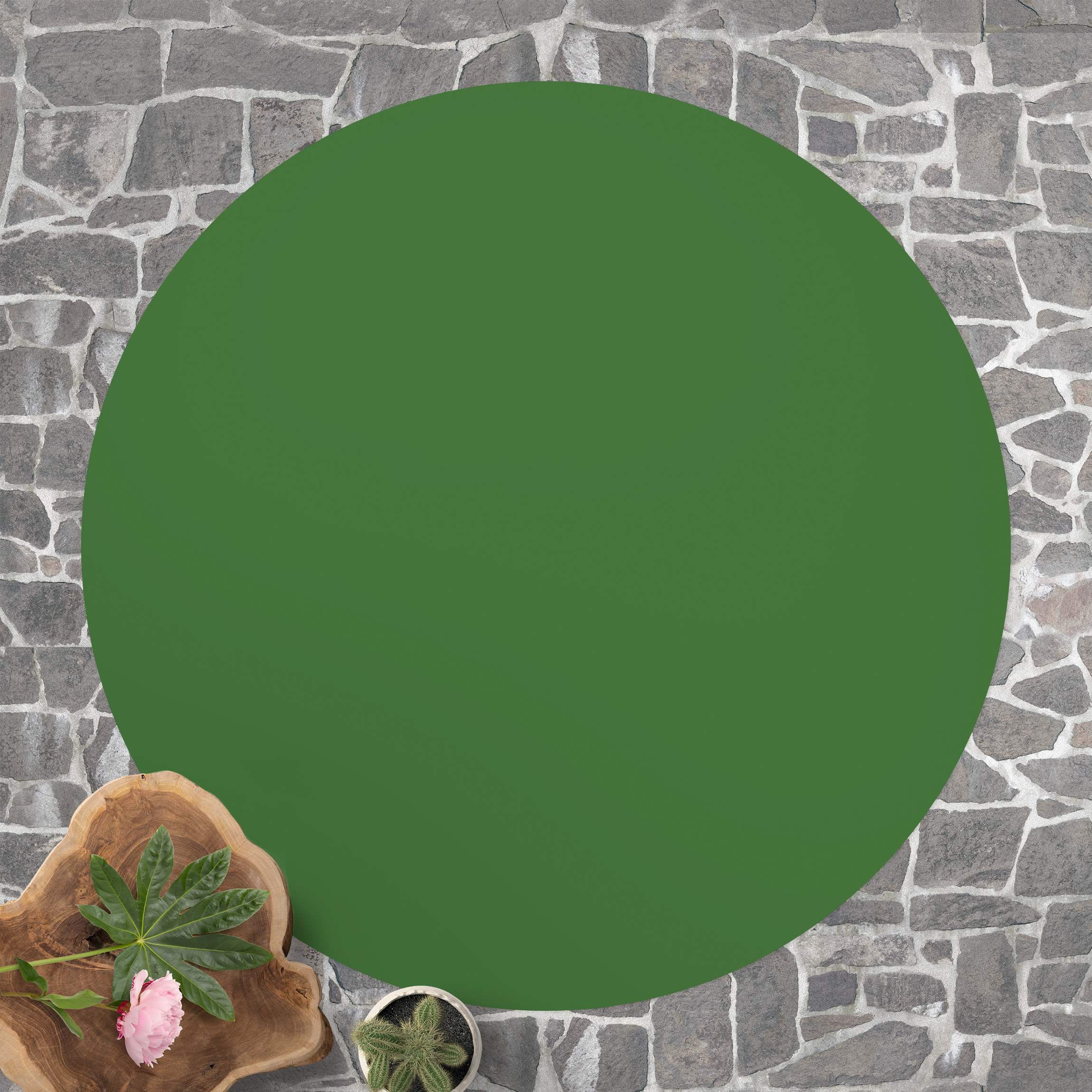 Runder Vinyl-Teppich Colour Dark Green