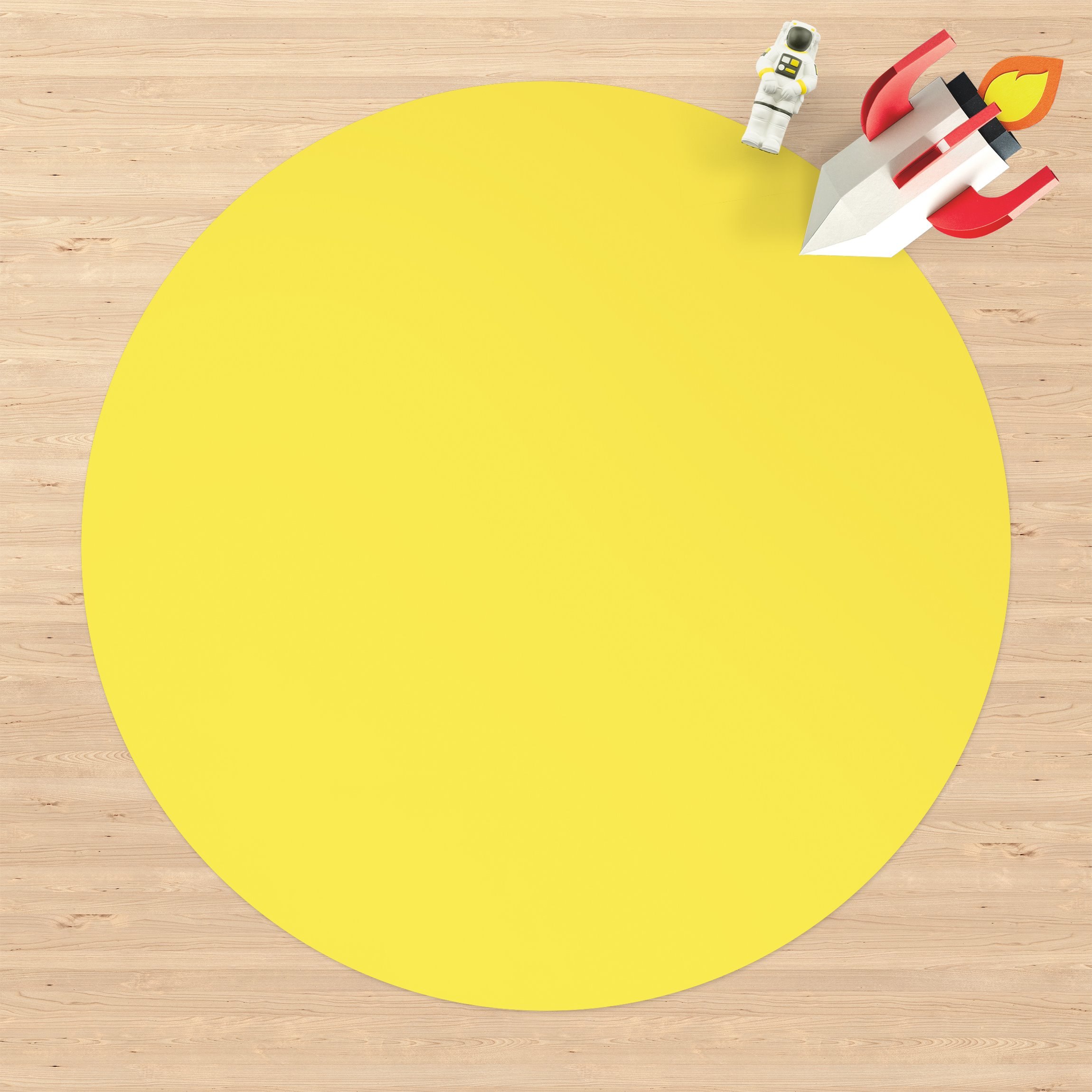 Runder Vinyl-Teppich Colour Lemon Yellow