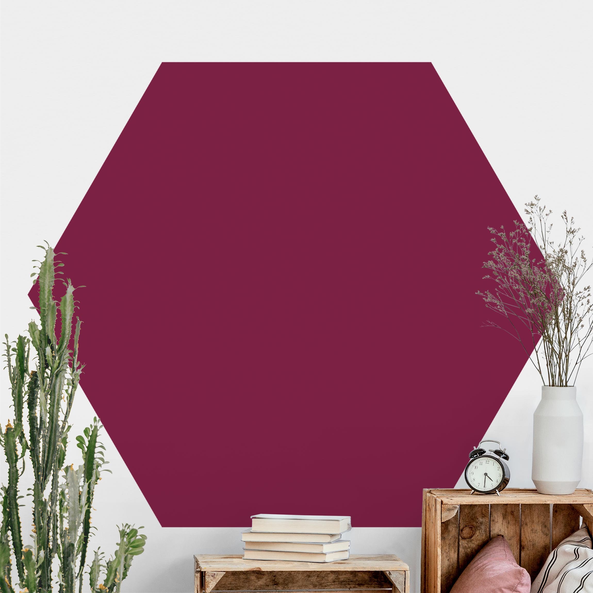 Hexagon Fototapete Colour Wine Red