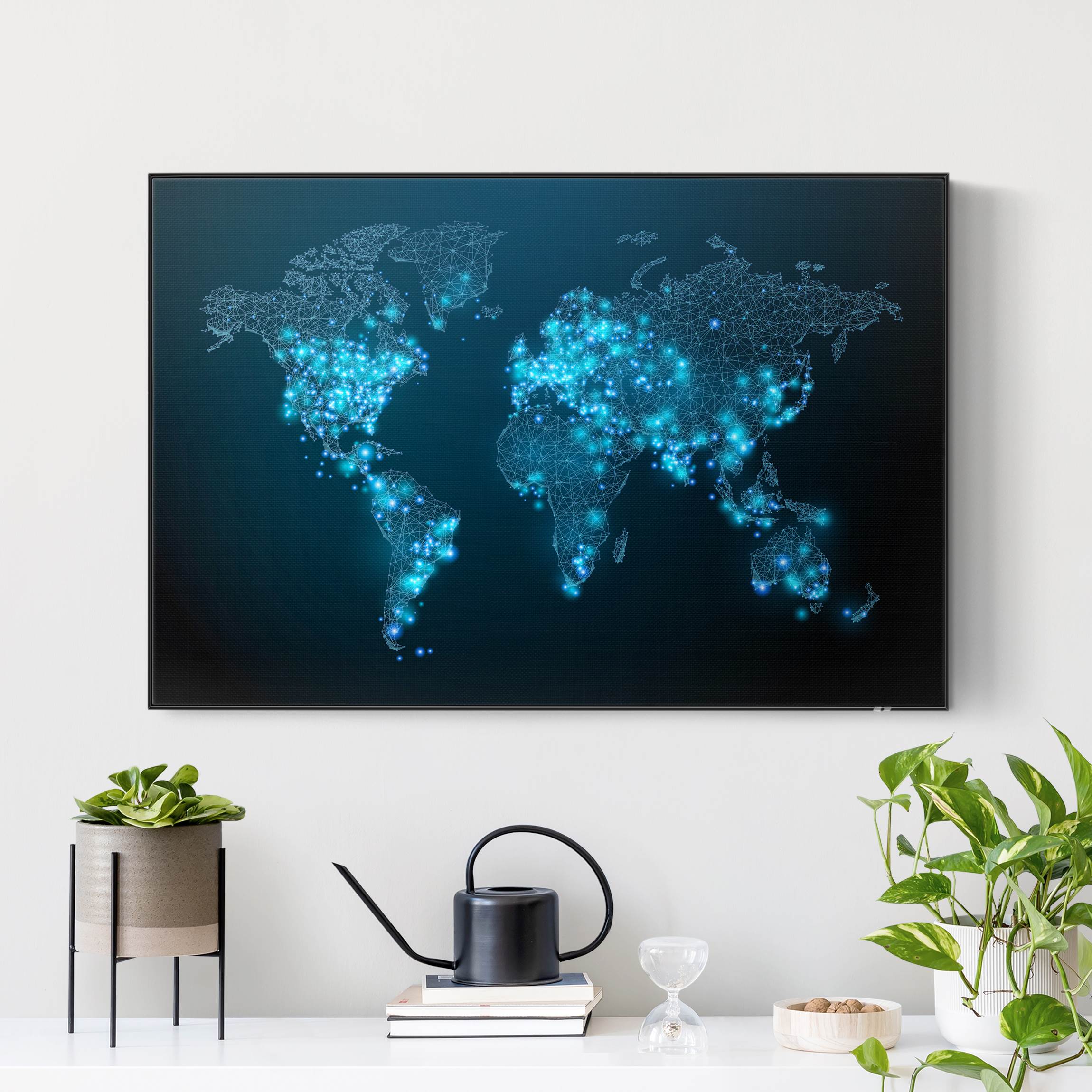 Akustik-Wechselbild Connected World Weltkarte