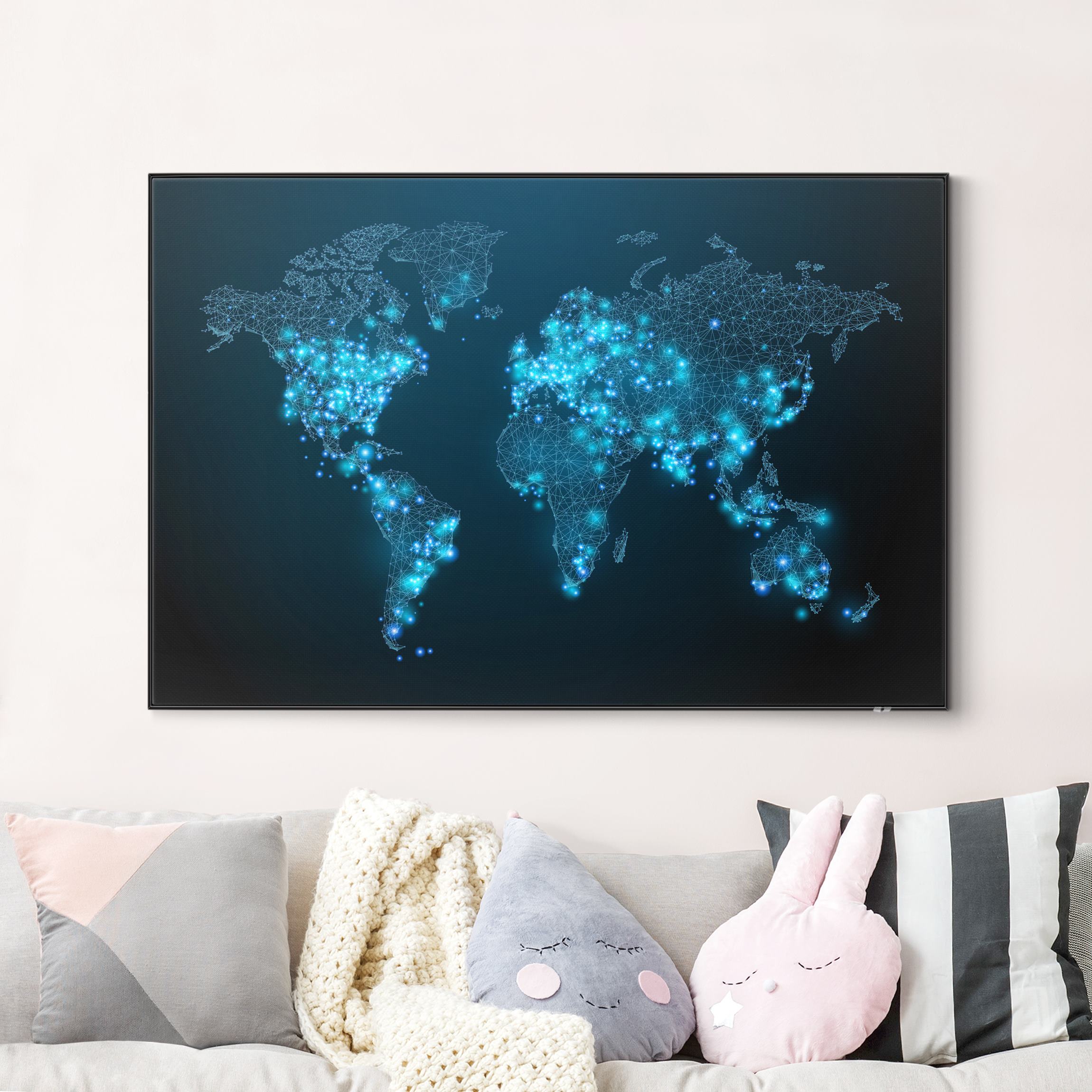 Wechselbild Connected World Weltkarte