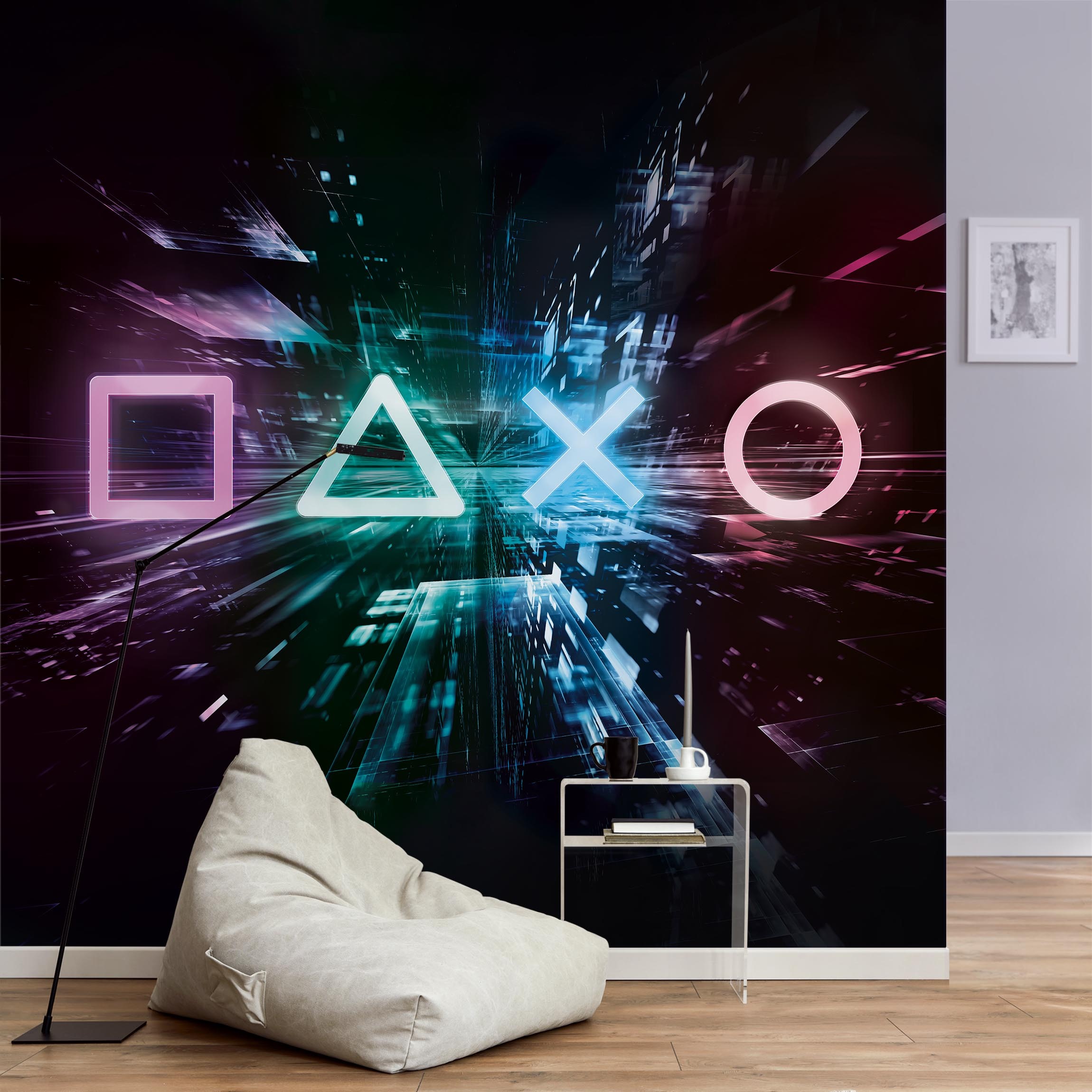 Fototapete Controller Symbole im Lichtermeer