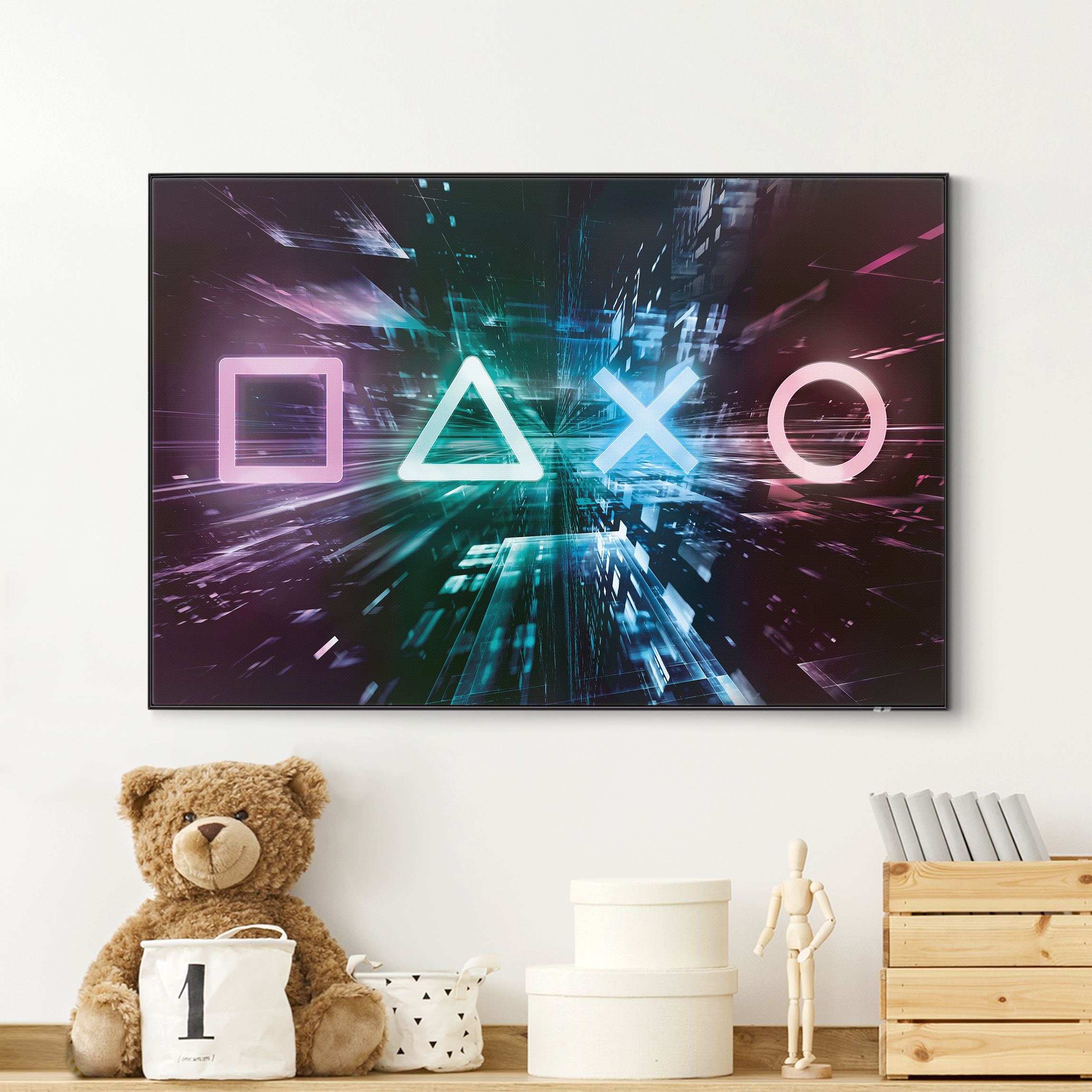 Wechselbild Controller Symbole im Lichtermeer