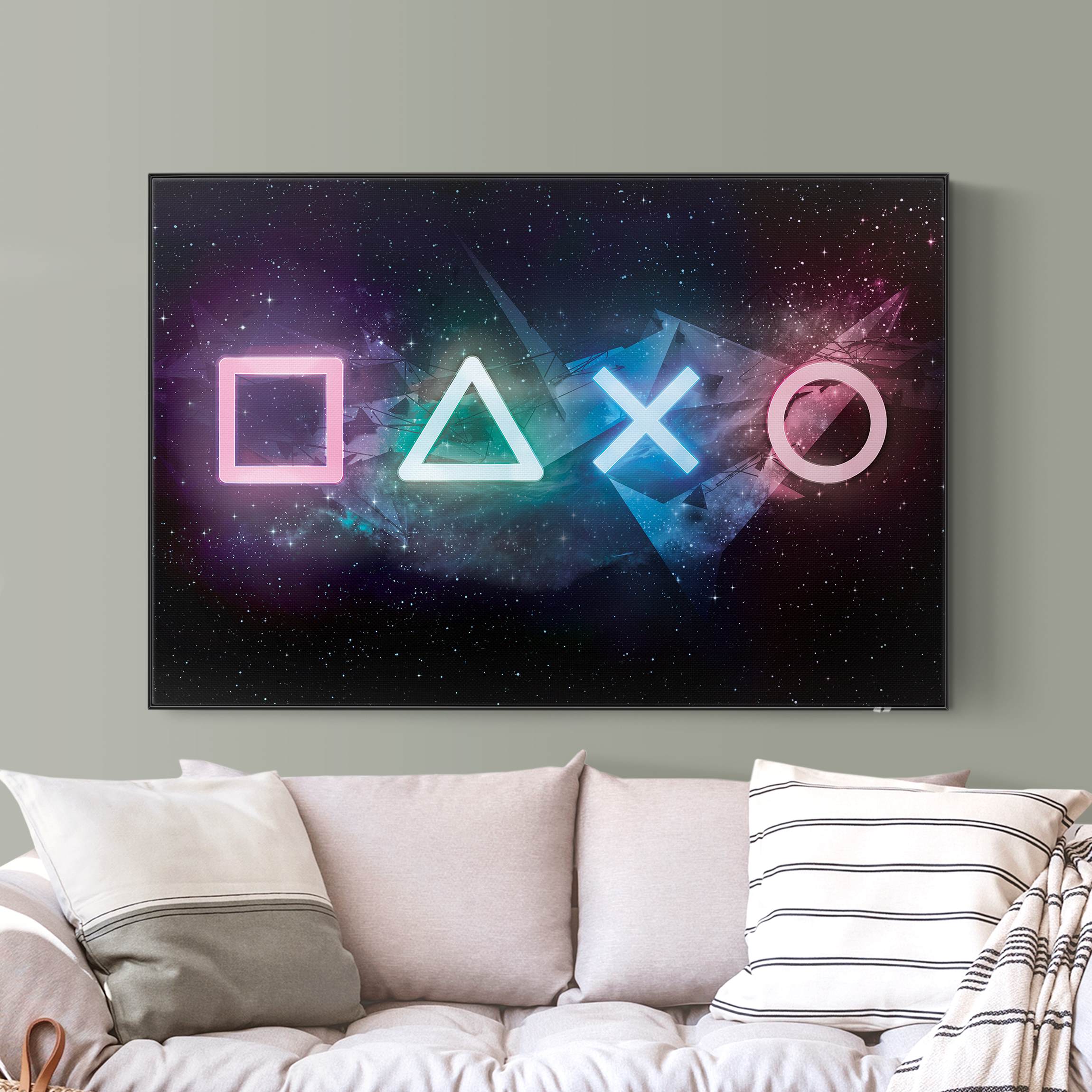 Akustik-Wechselbild Controller Symbole in ferner Galaxie