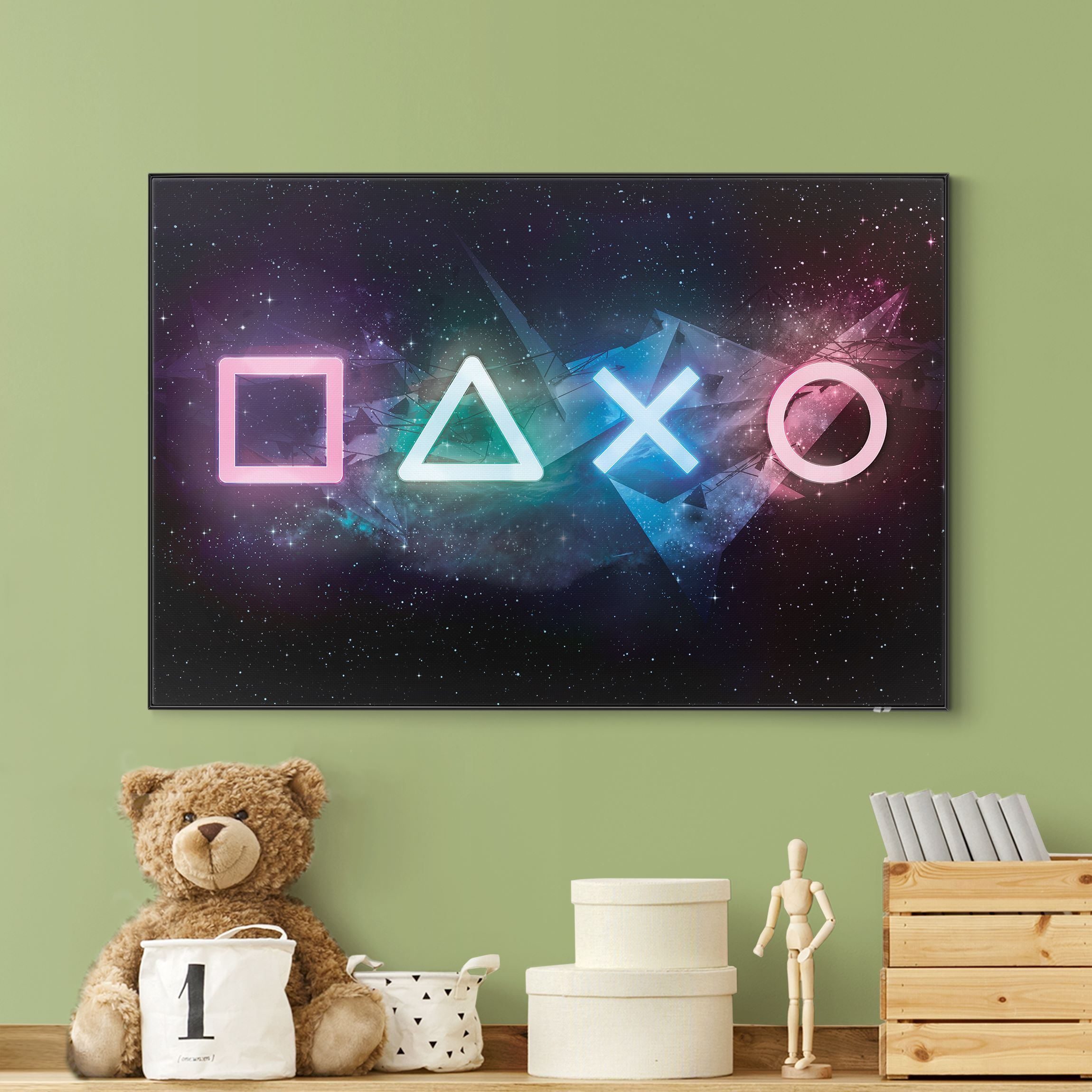 Wechselbild Controller Symbole in ferner Galaxie