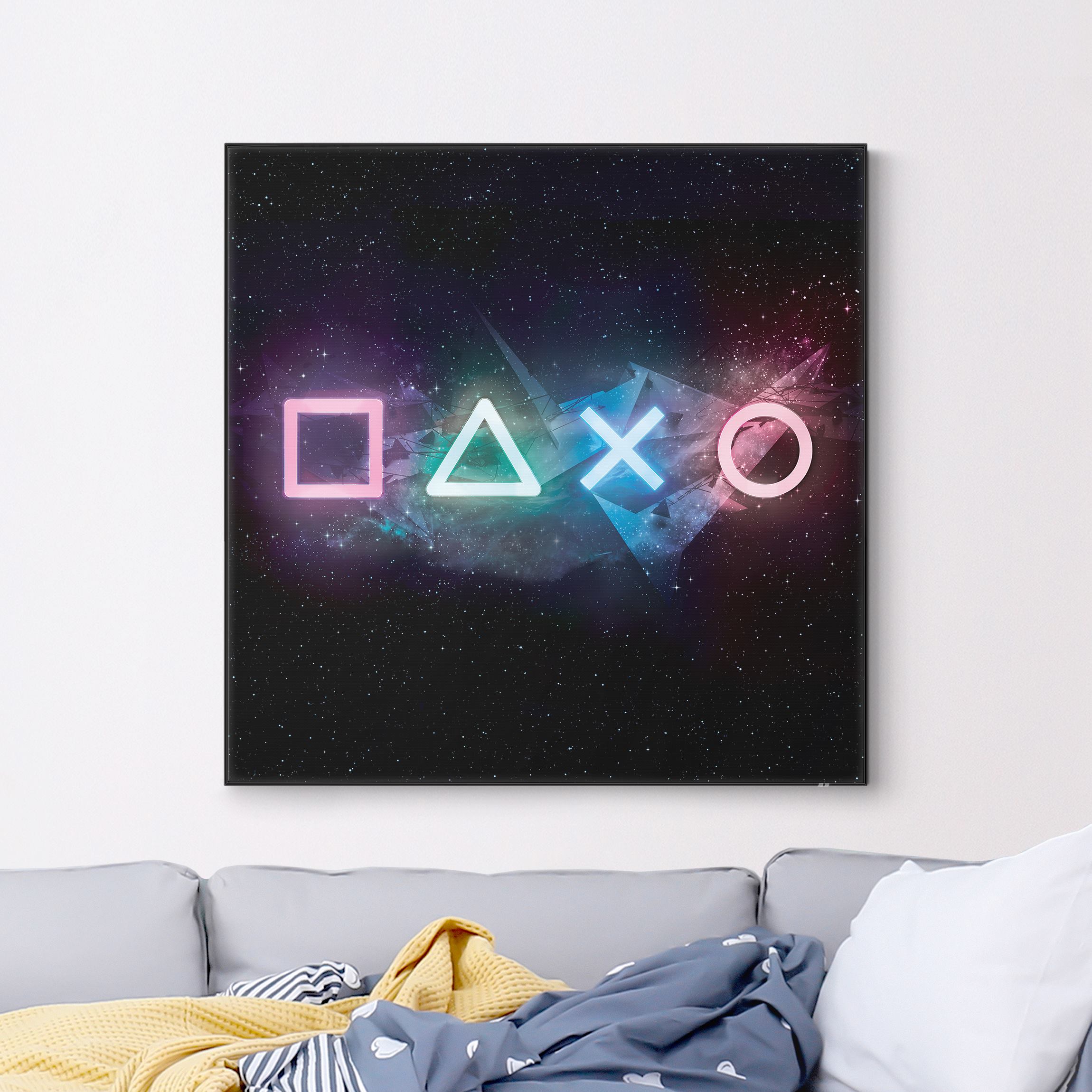 Wechselbild Controller Symbole in ferner Galaxie