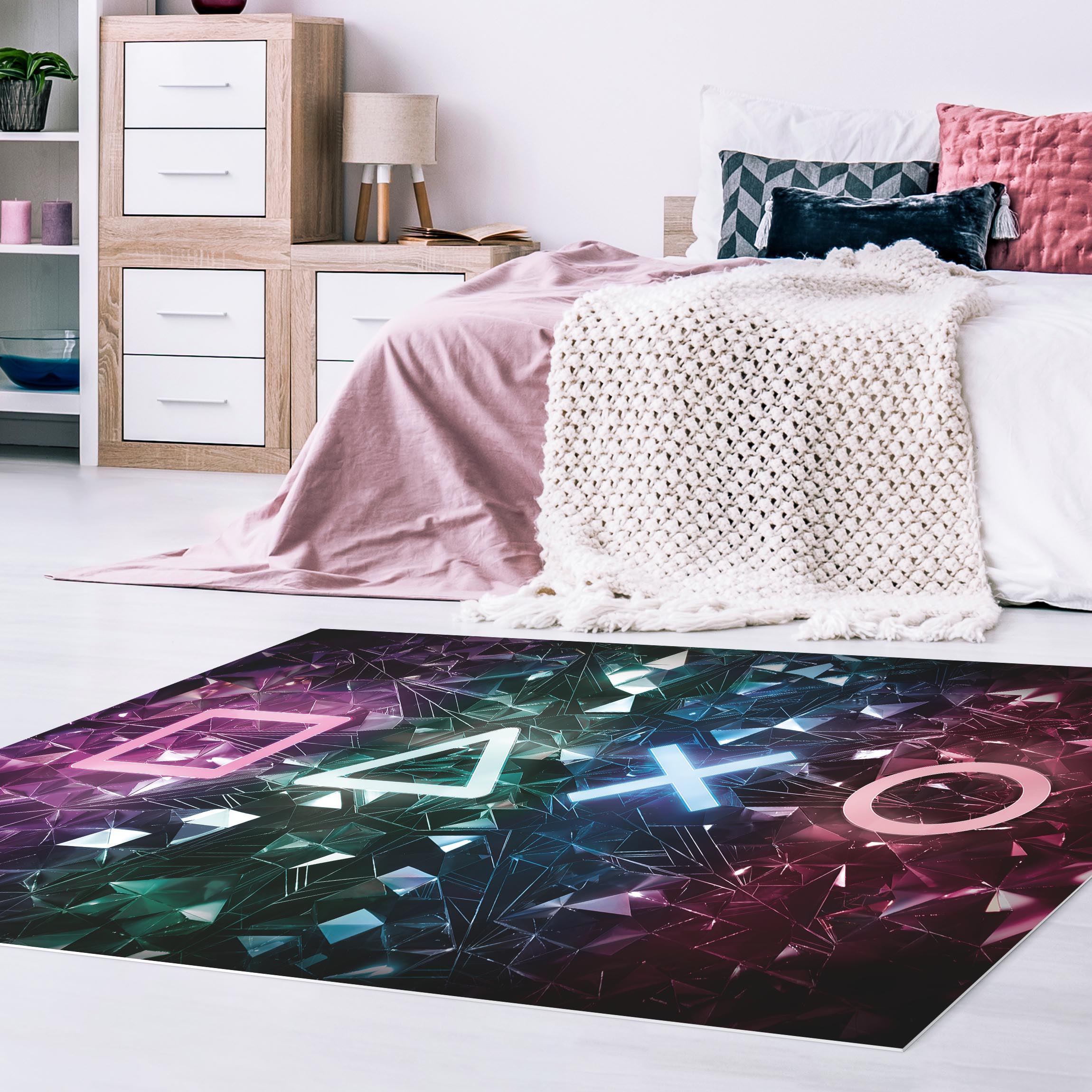 Vinylteppich Controller Symbole in Kristallen