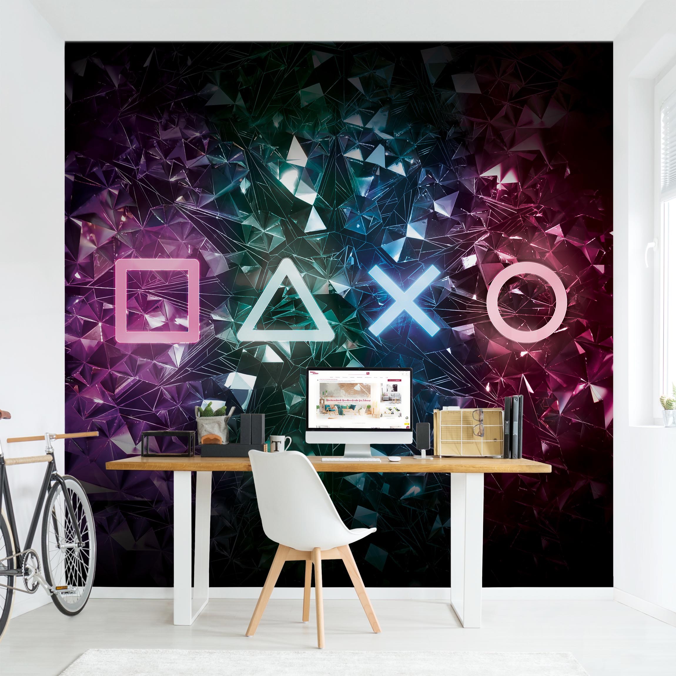 Fototapete Controller Symbole in Kristallen