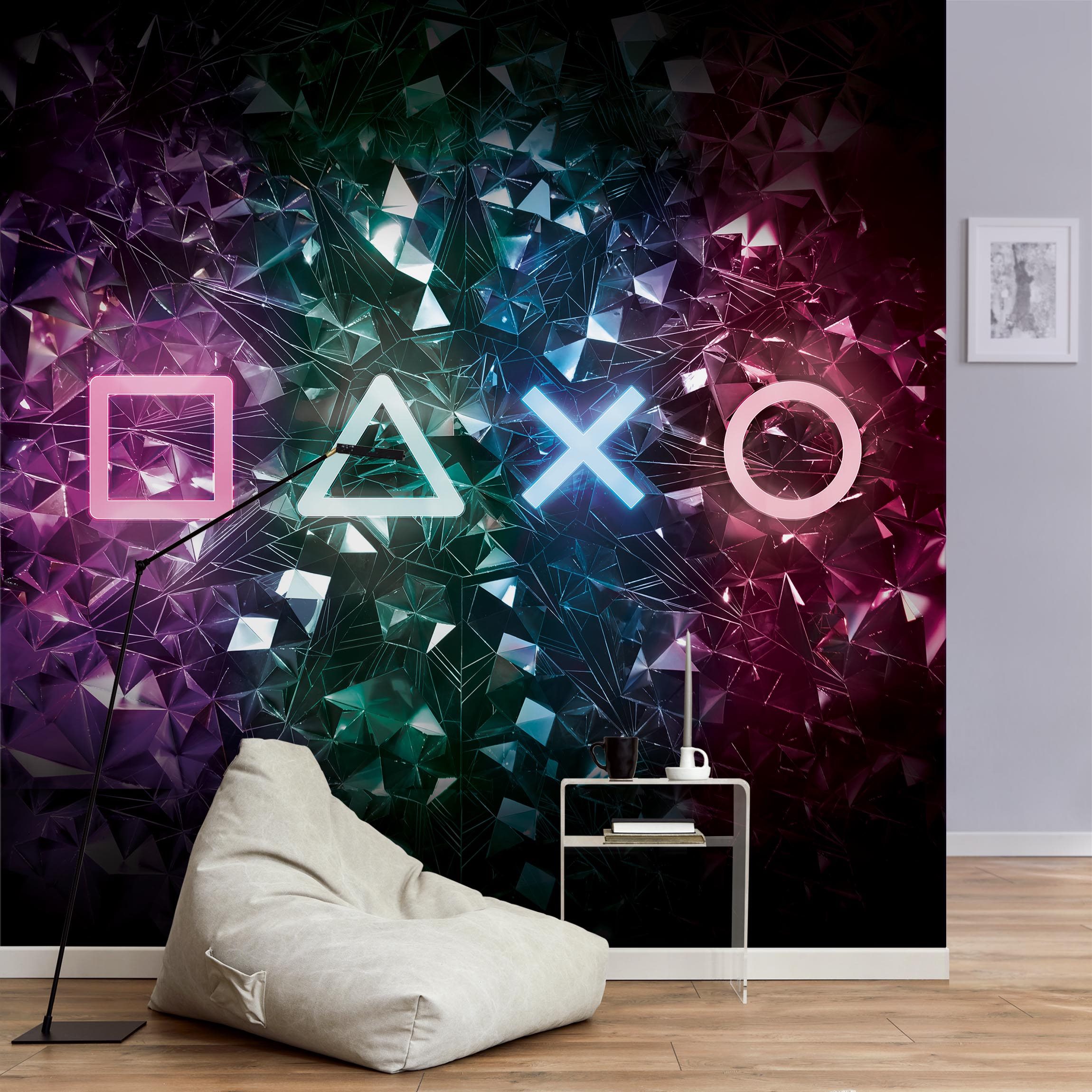 Fototapete Controller Symbole in Kristallen