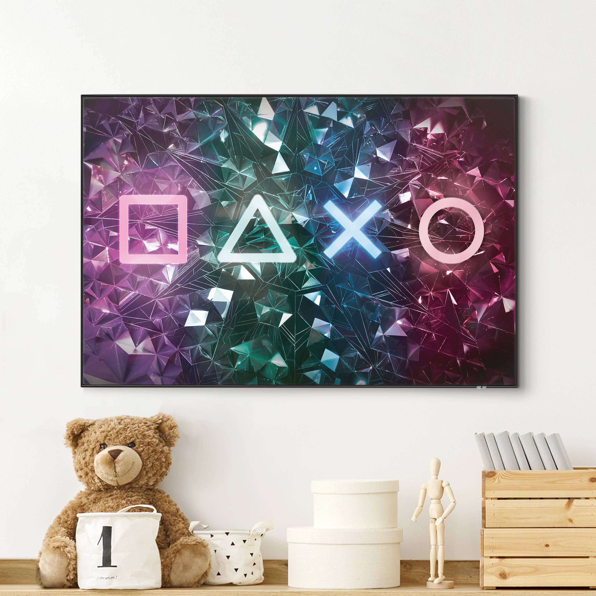 Wechselbild Controller Symbole in Kristallen