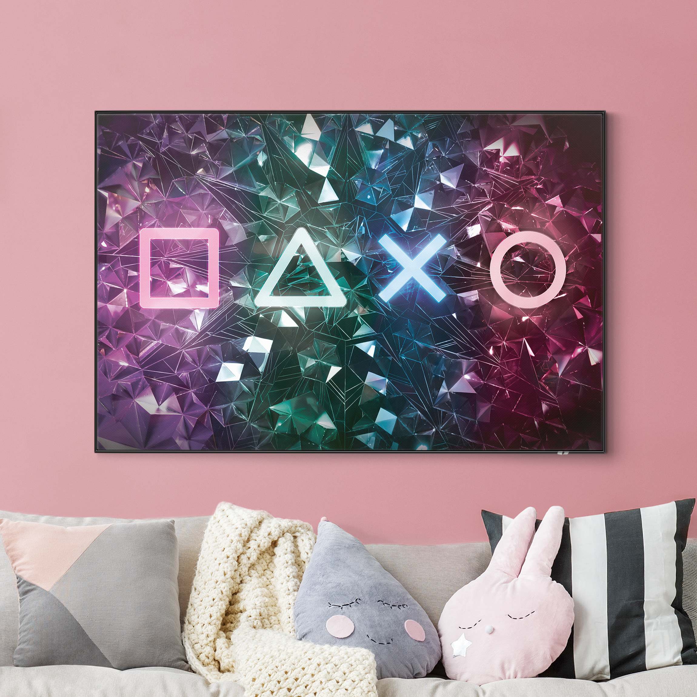 Wechselbild Controller Symbole in Kristallen