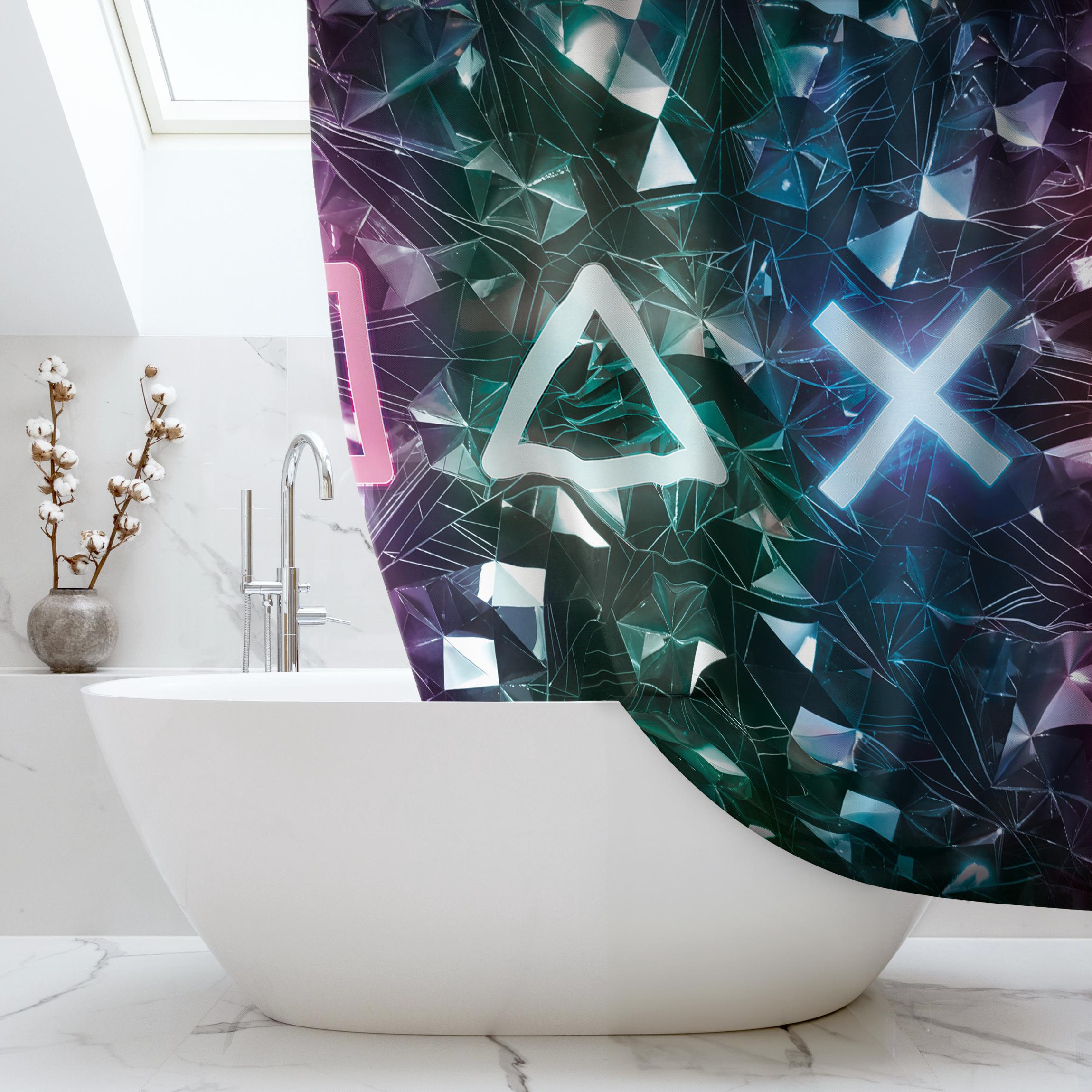 Duschvorhang Controller Symbole in Kristallen