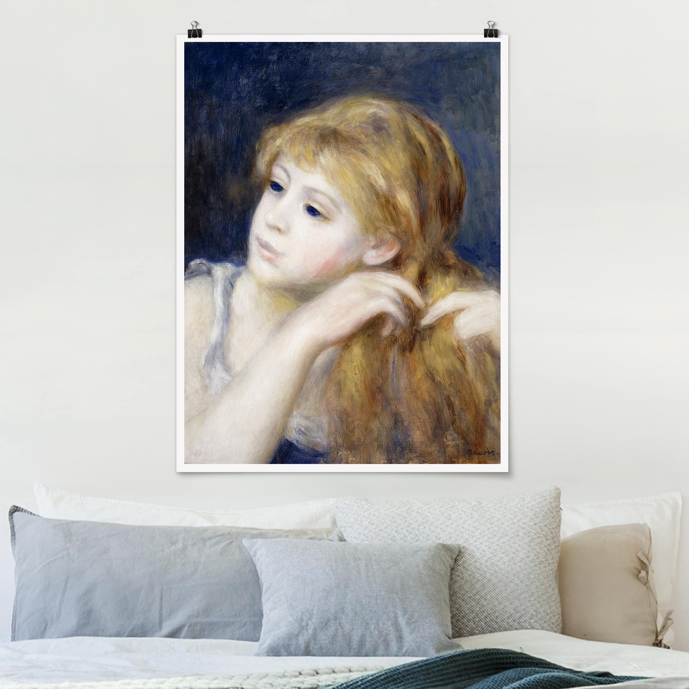 Poster - Hochformat Auguste Renoir - Kopf eines Mädchens