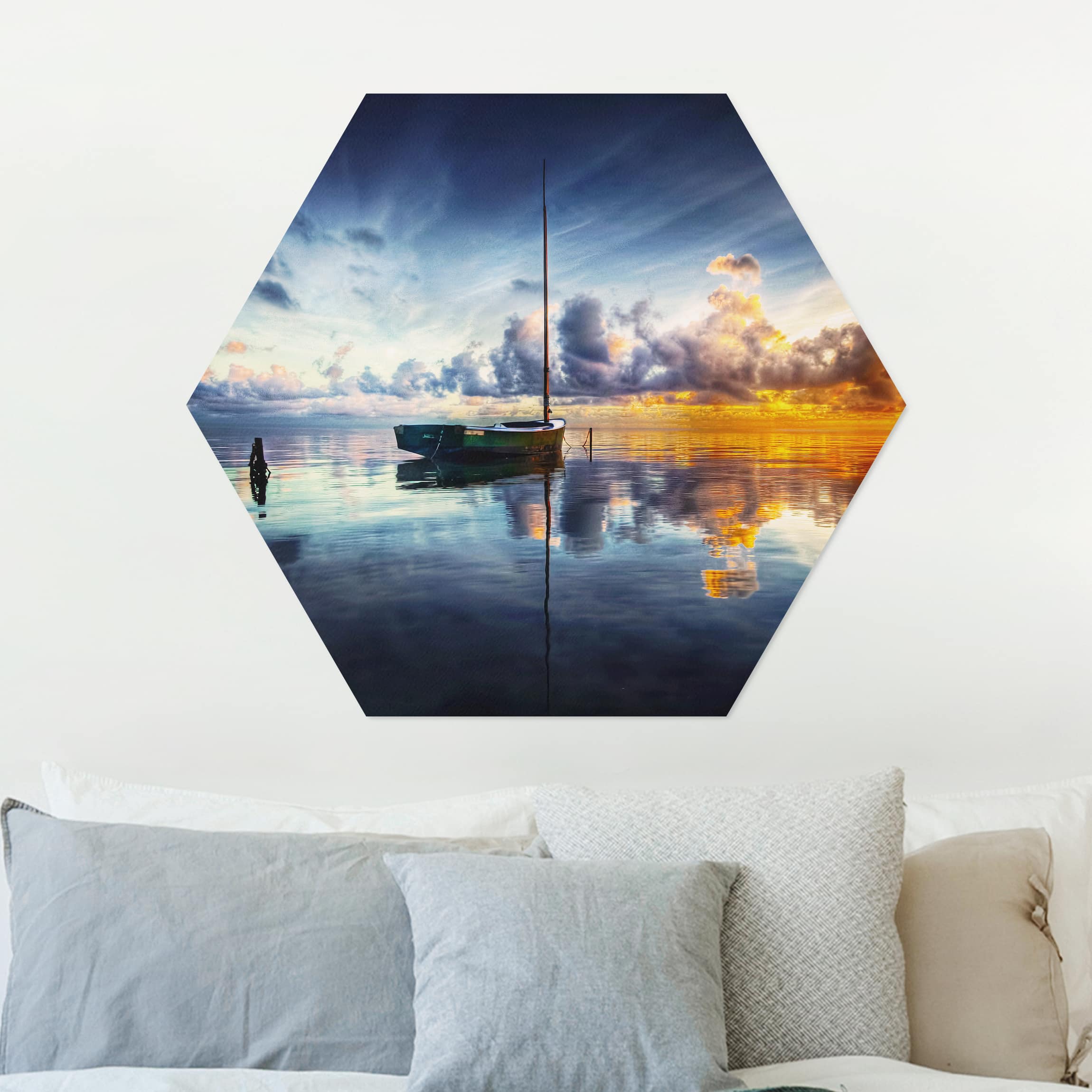 Hexagon-Alu-Dibond Bild Time For Reflection