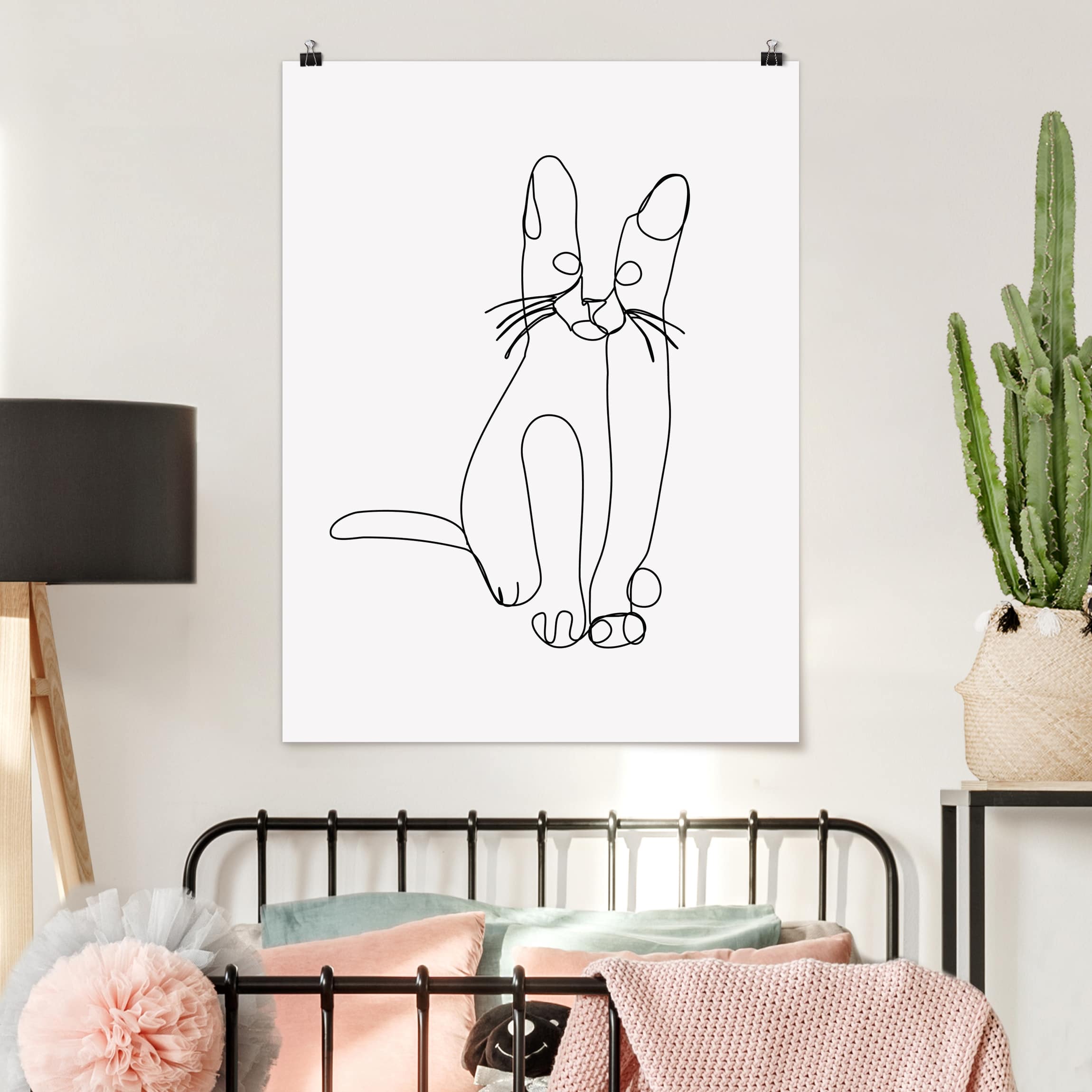 Poster - Hochformat Katze Line Art