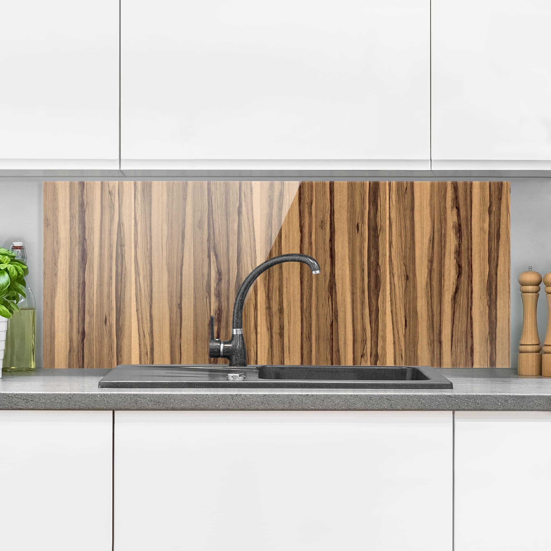 Glas Spritzschutz Schwarze Olive