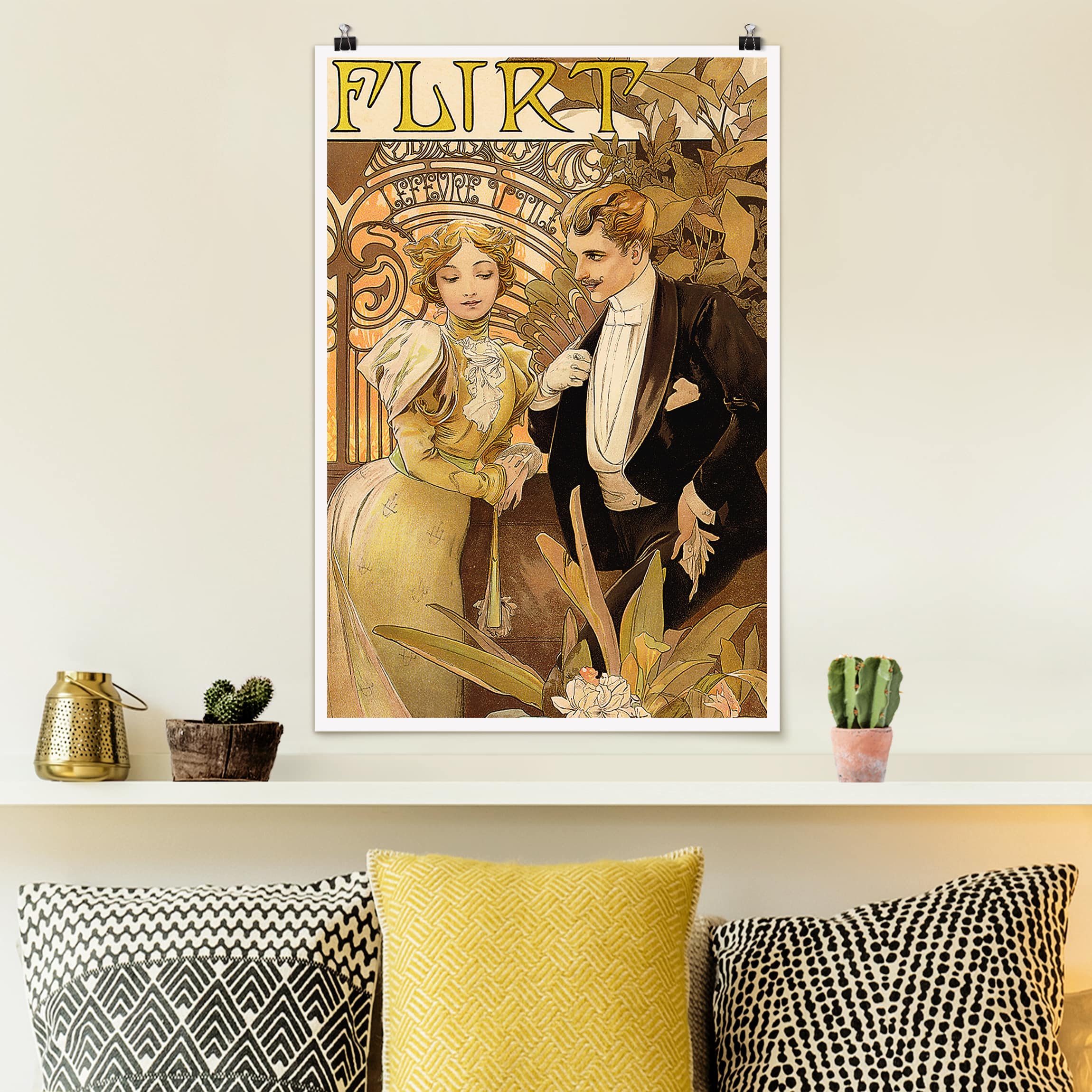 Poster - Hochformat Alfons Mucha - Werbeplakat für Flirt Biscuits