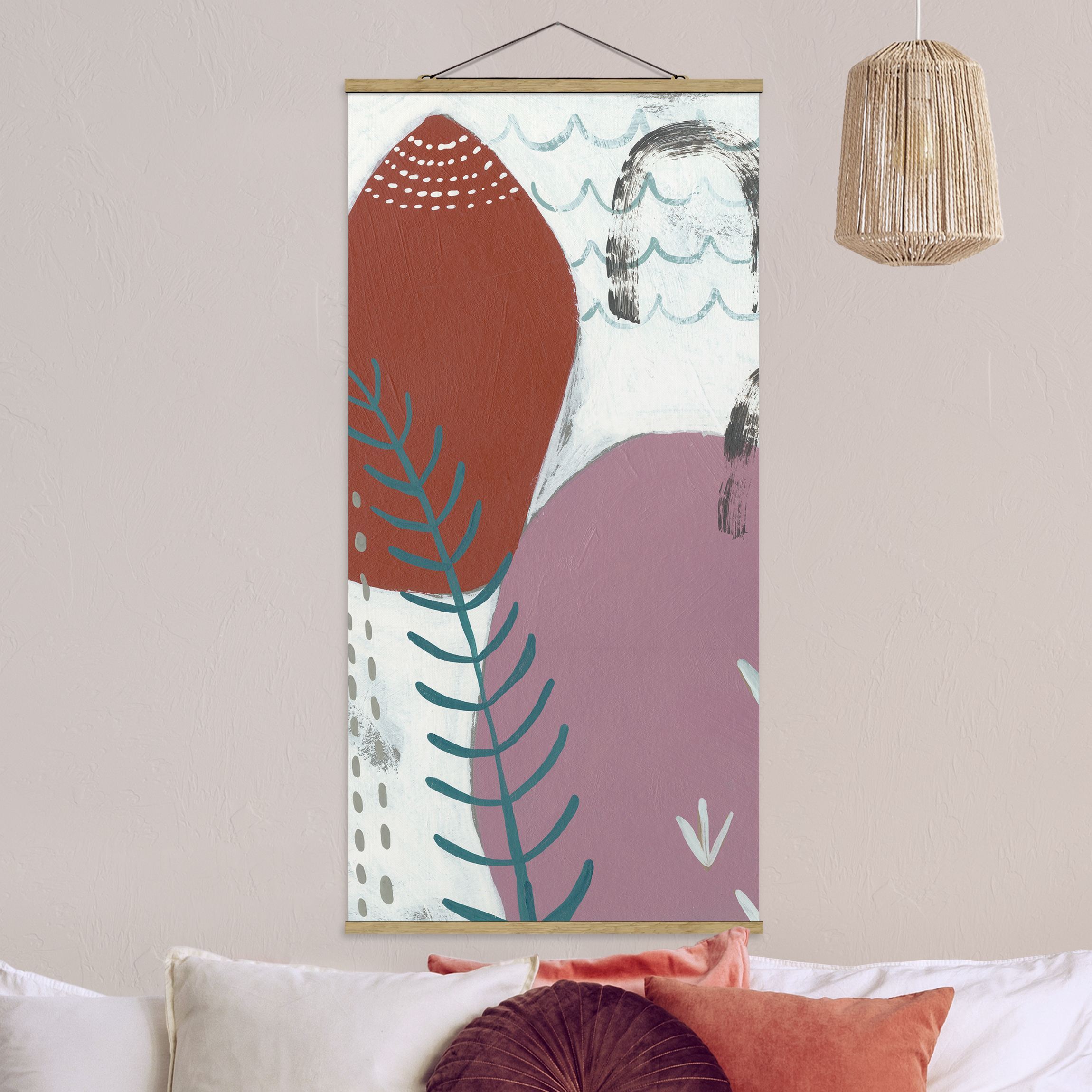 Stoffbild - Hochformat Karneval der Formen in Beere II