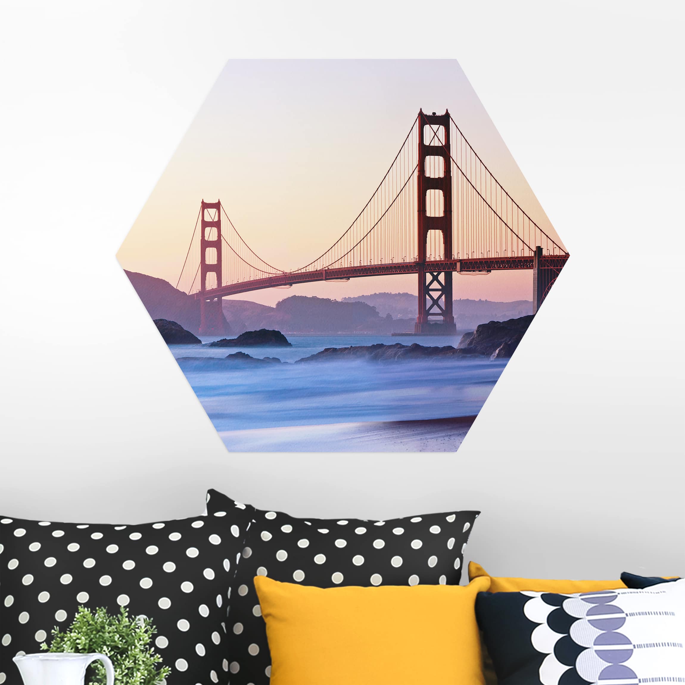 Hexagon-Alu-Dibond Bild San Francisco Romance