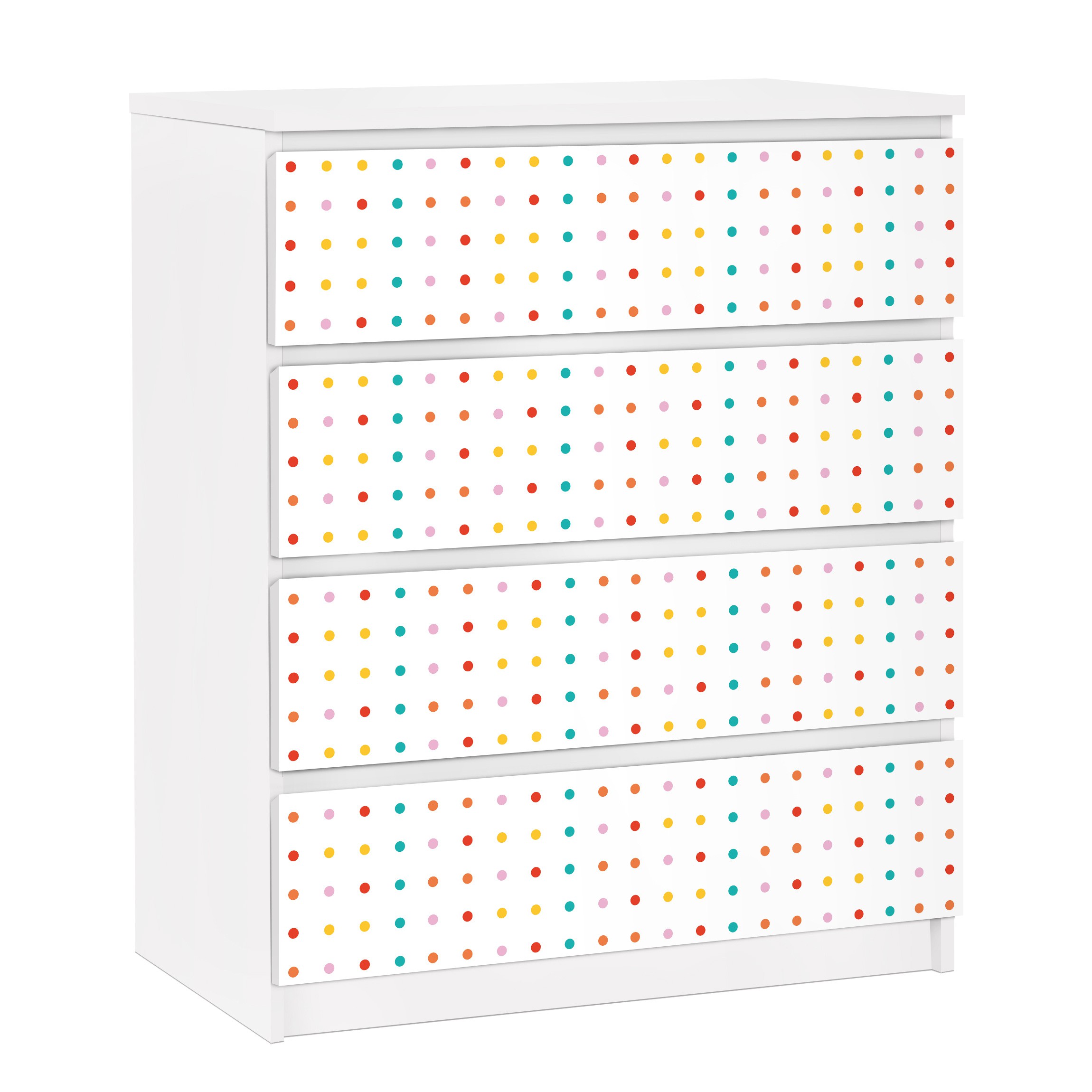 Möbelfolie für IKEA Malm Kommode 4 Schubladen No.UL748 Little Dots