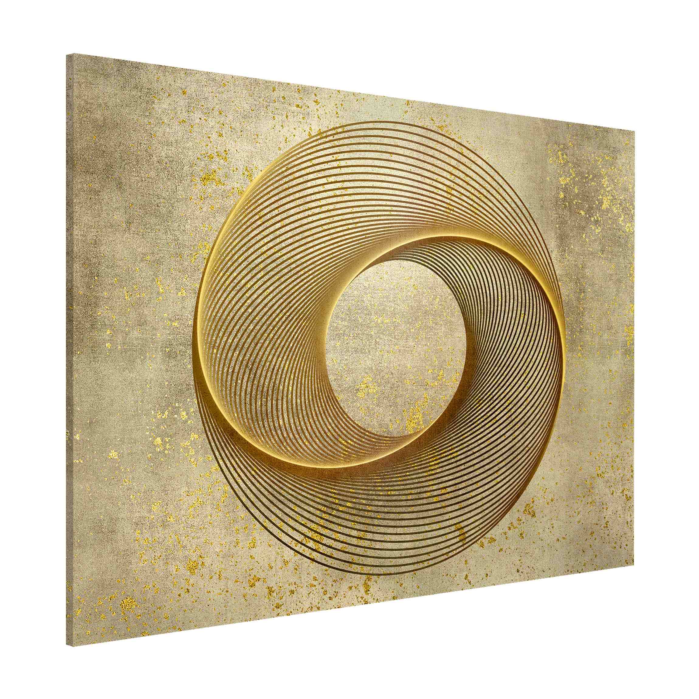 Magnettafel Line Art Kreisspirale Gold