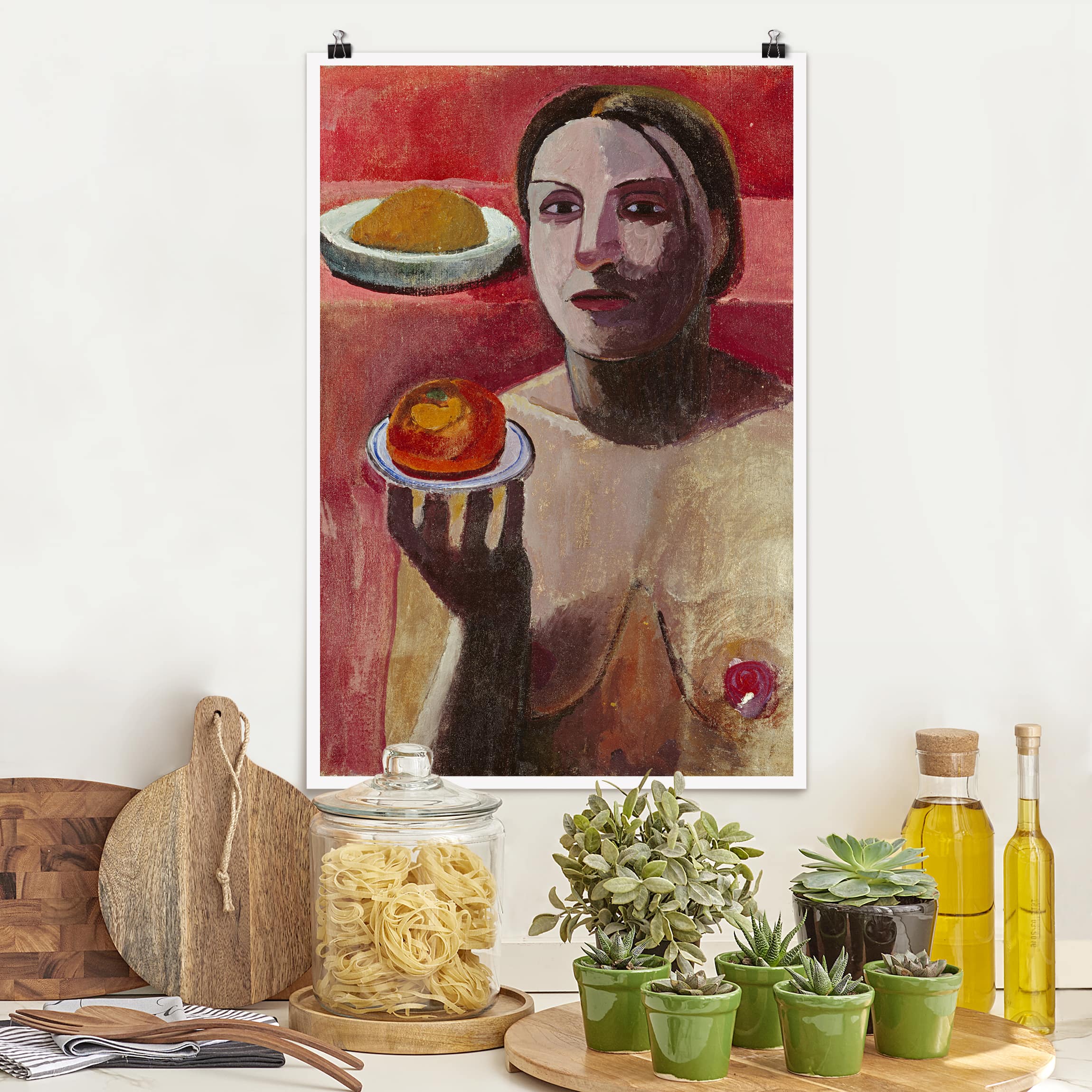 Poster - Hochformat Paula Modersohn-Becker - Halbakt einer Italienerin