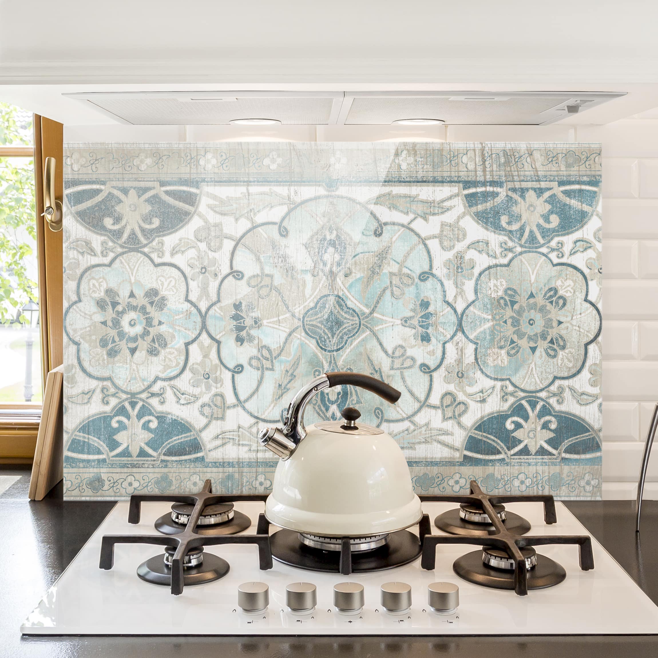 Glas Spritzschutz - Querformat 3:2 Holzpaneel Persisch Vintage II