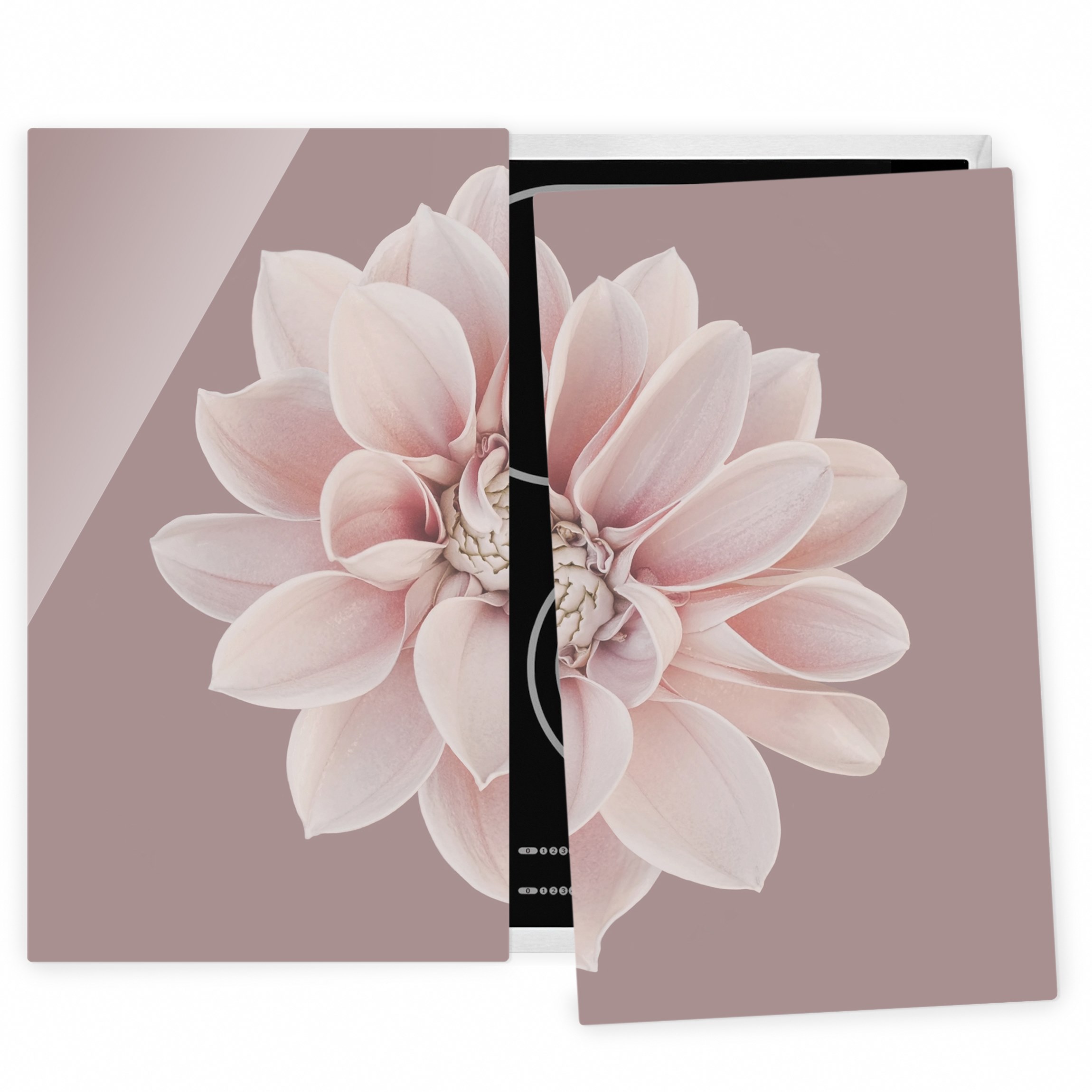 Herdabdeckplatte Blumen Dahlie Blume Lavendel Weiß Rosa