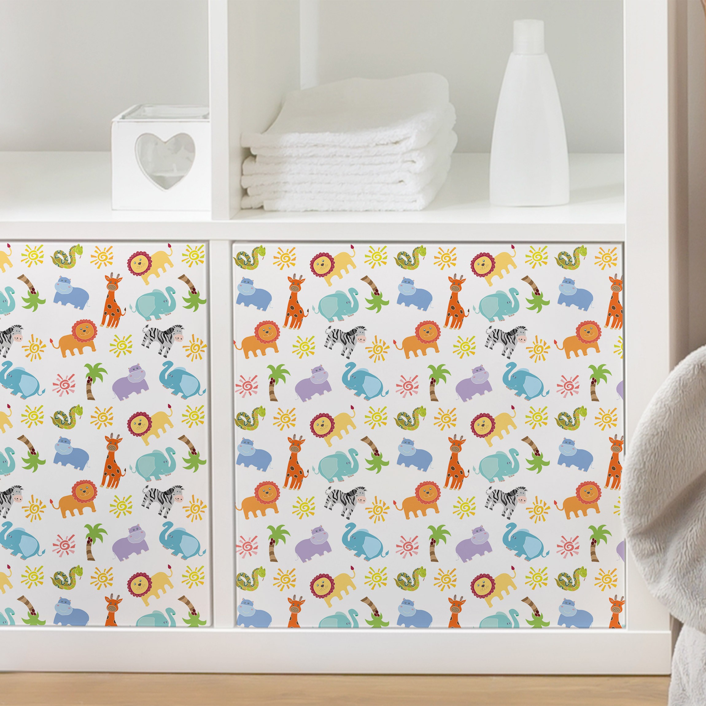 Möbelfolie Tiere aus Afrika Kindermuster