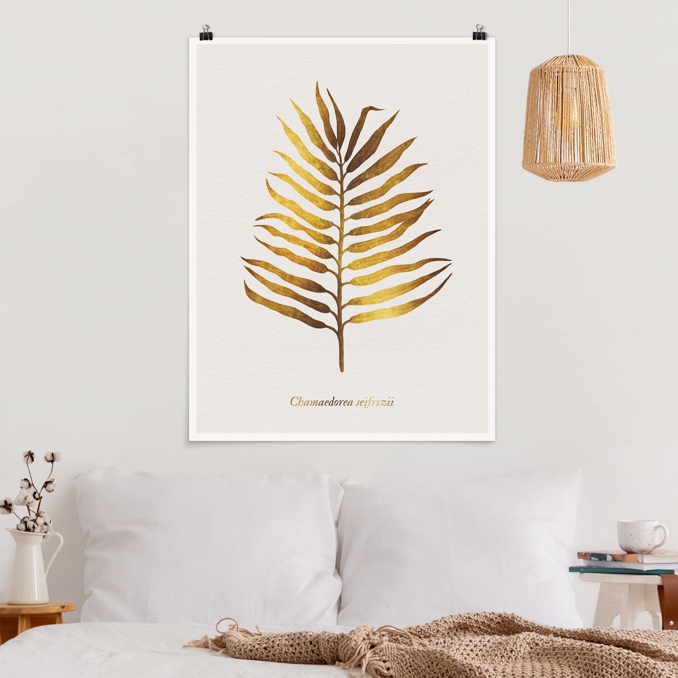 Poster Gold - Palmenblatt II
