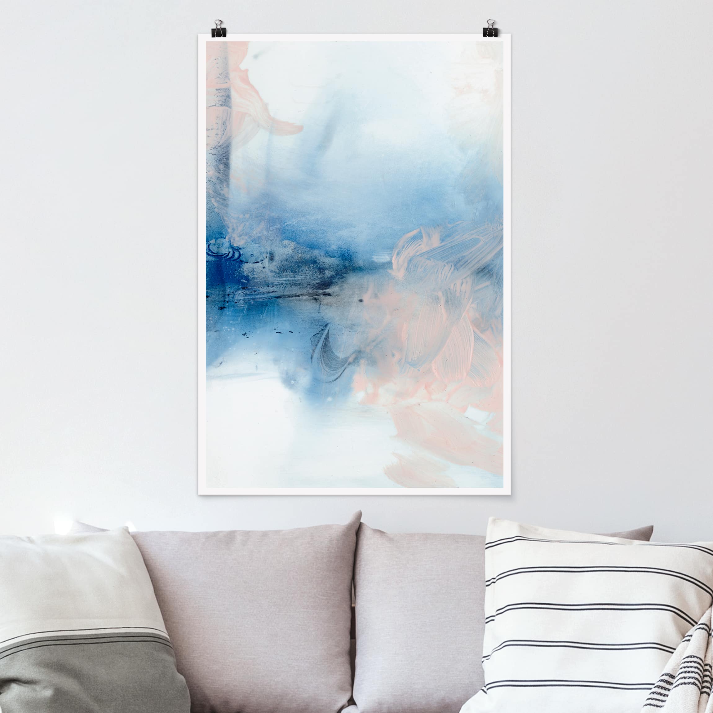 Poster - Hochformat Indigo & Rouge I