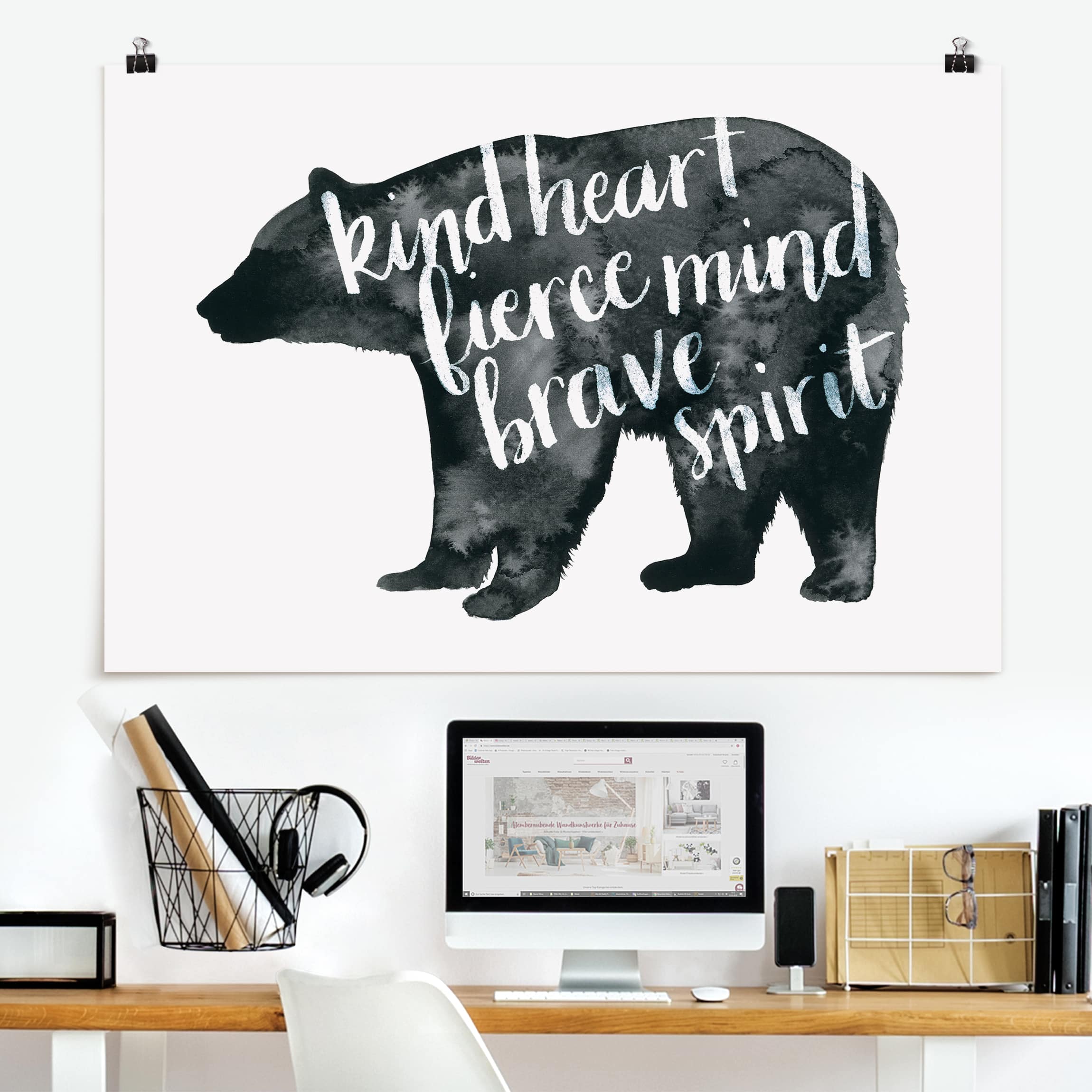 Poster - Querformat Tiere mit Weisheit - Bär
